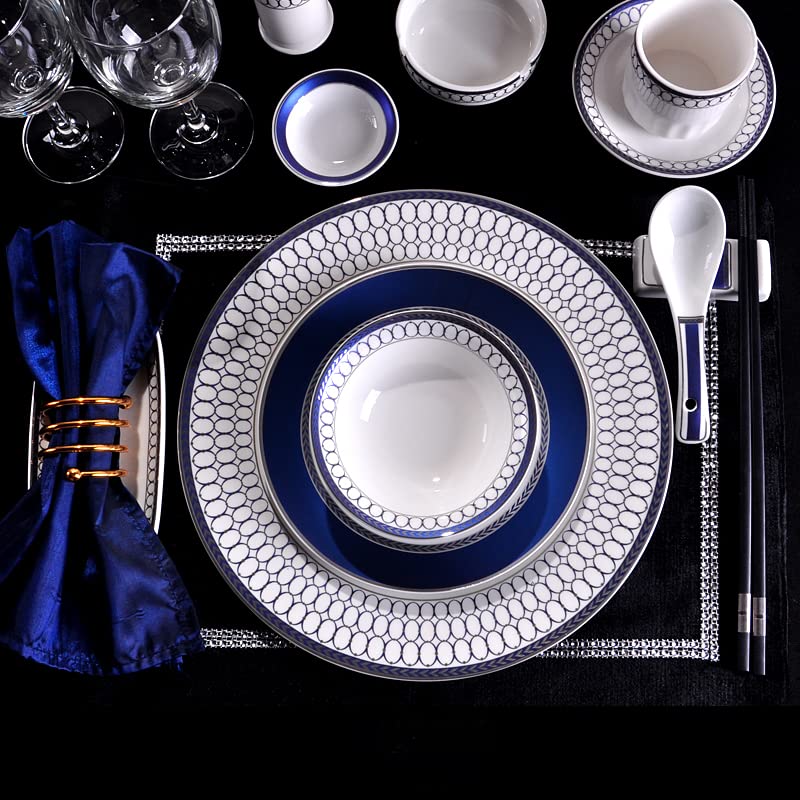 Premium Bone China Dinnerware Set - 12-Piece White Plates and Bowls Set for Elegant Dining, Kitchen & Entertaining | Dishwasher & Microwave Safe