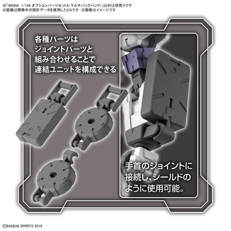 Bandai 30MM 1/144 Scale Model Kit - Option Parts Set 8 Multi Backpack for Custom Builds | Perfect for Gundam & Mecha Model Enthusiasts | DIY Customization & Display Scenes