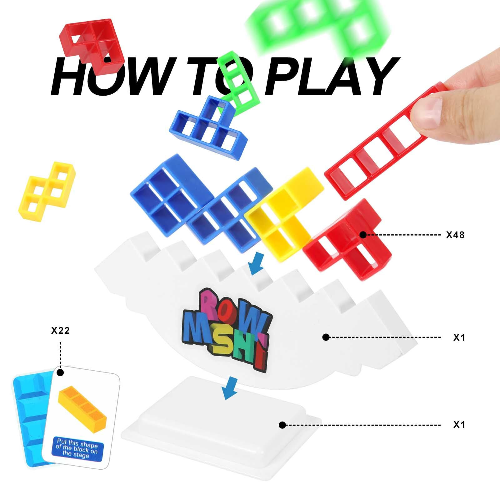 Stacking Balance Game for Kids & Adults - 48PCS Team Building Toy for Family Fun