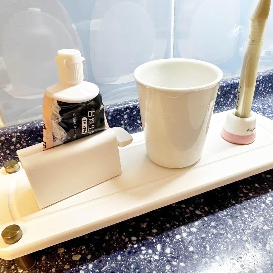 2-Pack ABS Plastic Toothpaste Tube Roller & Squeezer - Eco-Friendly Manual Toothpaste Dispenser with Stand Holder for Bathroom Organization (White) - Perfect for Travel, Camping & Home Use