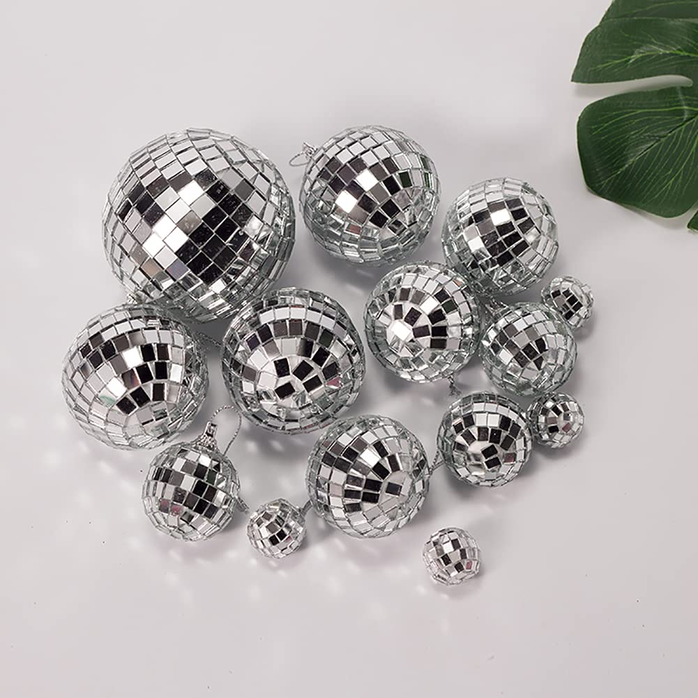 12 Pcs 1.2 Inch Shatterproof Reflective Mirror Disco Balls - Christmas Tree & Holiday Party Decorations for Wedding, Home, Xmas, New Year, and Festive Celebrations