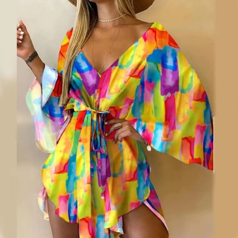 Elegant Flared Sleeve Party Dress for Women - Perfect for Cocktail Parties, Weddings & Evening Events