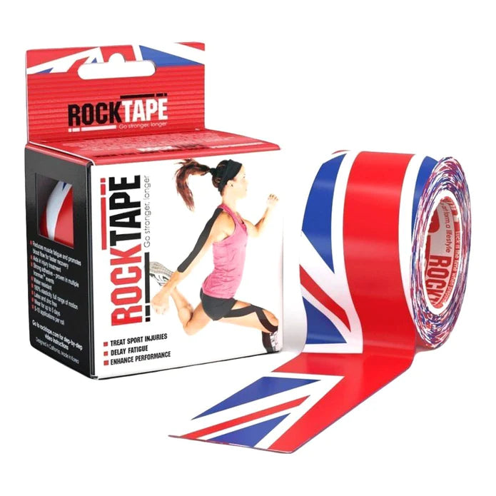 Rocktape UK Flag Kinesiology Tape - Premium Elastic Sports Tape for Pain Relief & Muscle Support - Ideal for Athletes, Physical Therapy & Injury Recovery