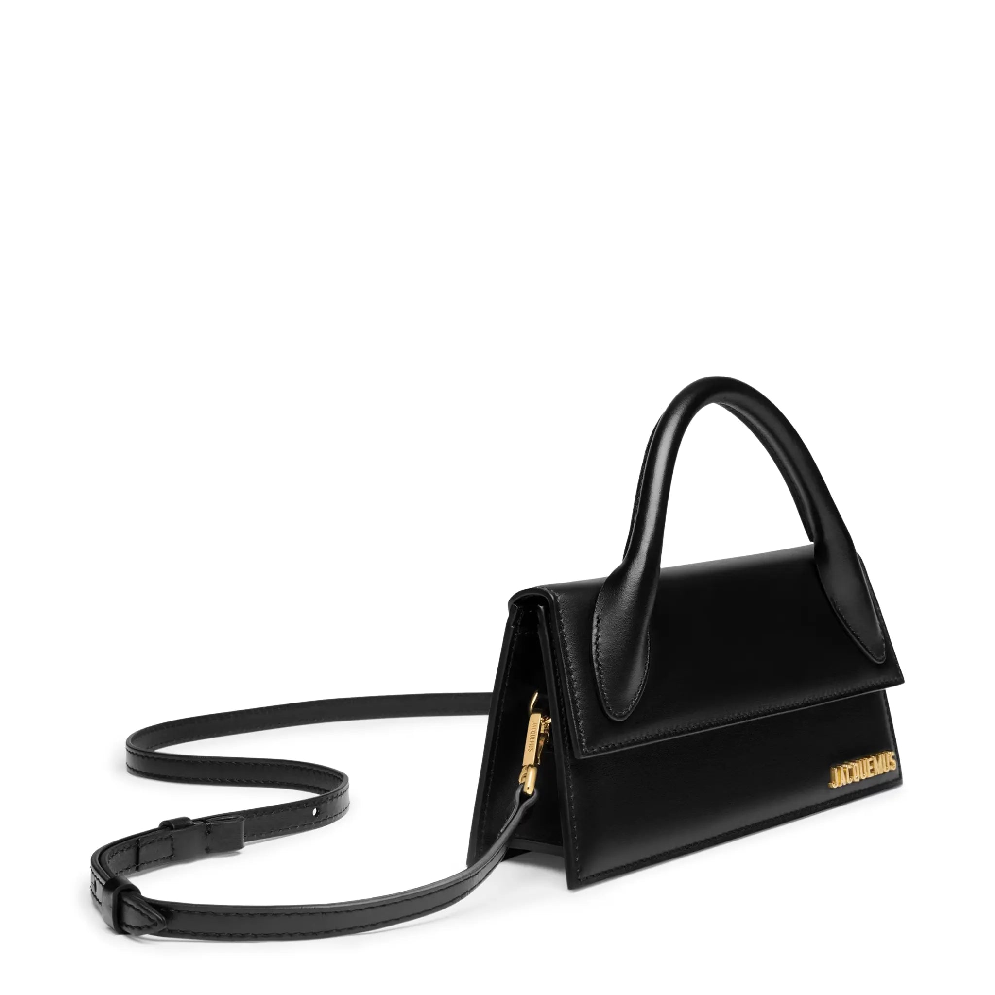 Jacquemus Le Chiquito Long Leather Black Handbag for Women - Elegant Designer Shoulder Bag - Perfect for Evening Parties, Date Nights & Special Occasions