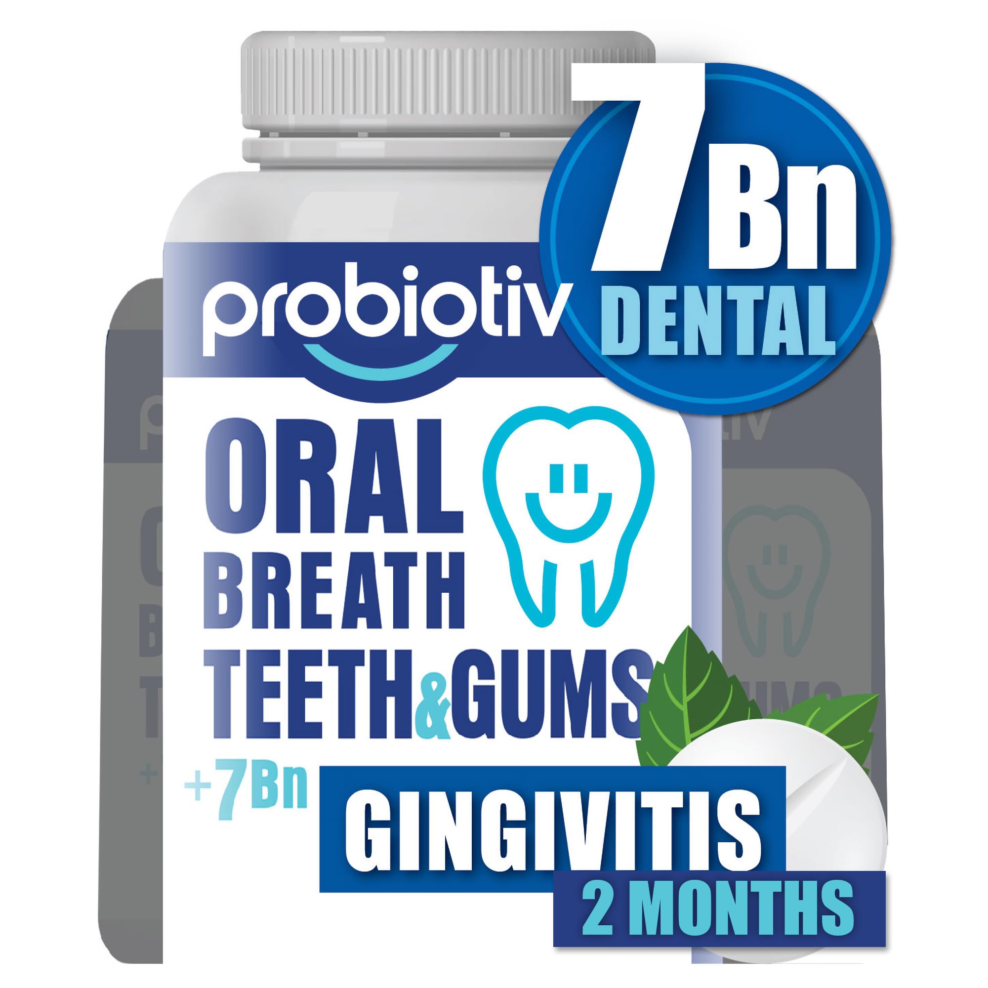 Oral Probiotics for Bad Breath - 7 Billion CFU Chewable Dental Probiotics for Teeth & Gum Health, Fresh Breath Freshener, Fights Dry Mouth, Halitosis, Tonsil Stones & Gingivitis - Supports Oral Hygiene & Fresh Breath All Day