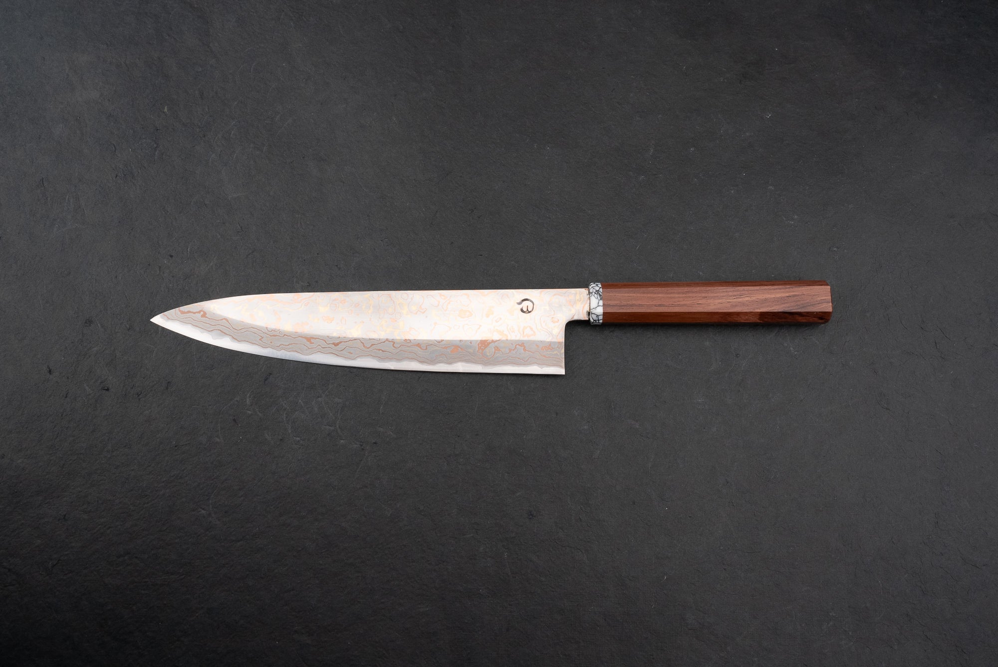 Mutsumi Hinoura V Toku Rainbow Damascus Gyuto Japanese Chef Knife 240mm - Premium Kitchen Knife for Sushi, Meat, Vegetables & Professional Cooking