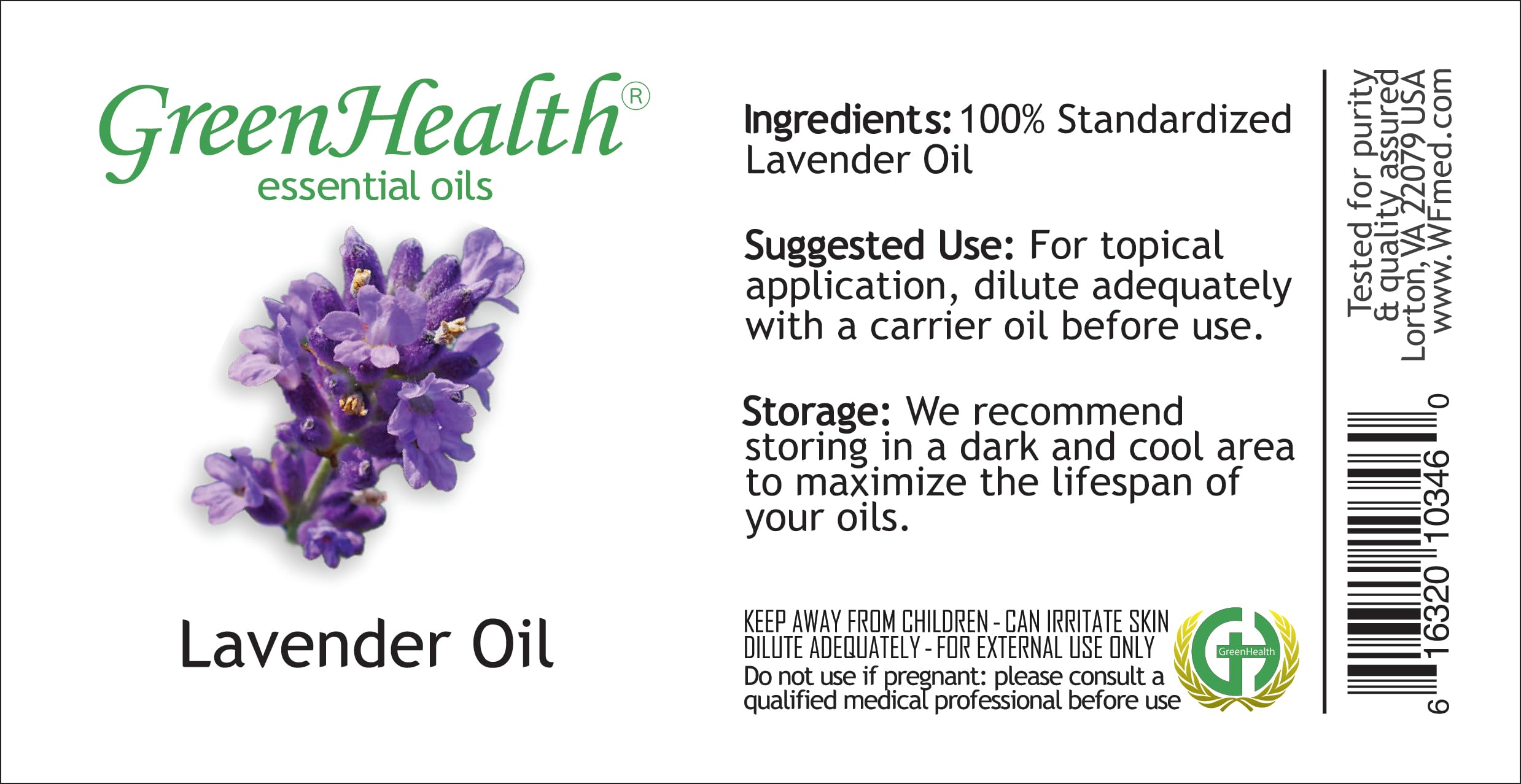 GreenHealth 100% Pure Lavender Essential Oil - 1 Gallon (128 fl oz) in Plastic Bottle with Cap - Aromatherapy, Relaxation & Skin Care for Home & Spa Use