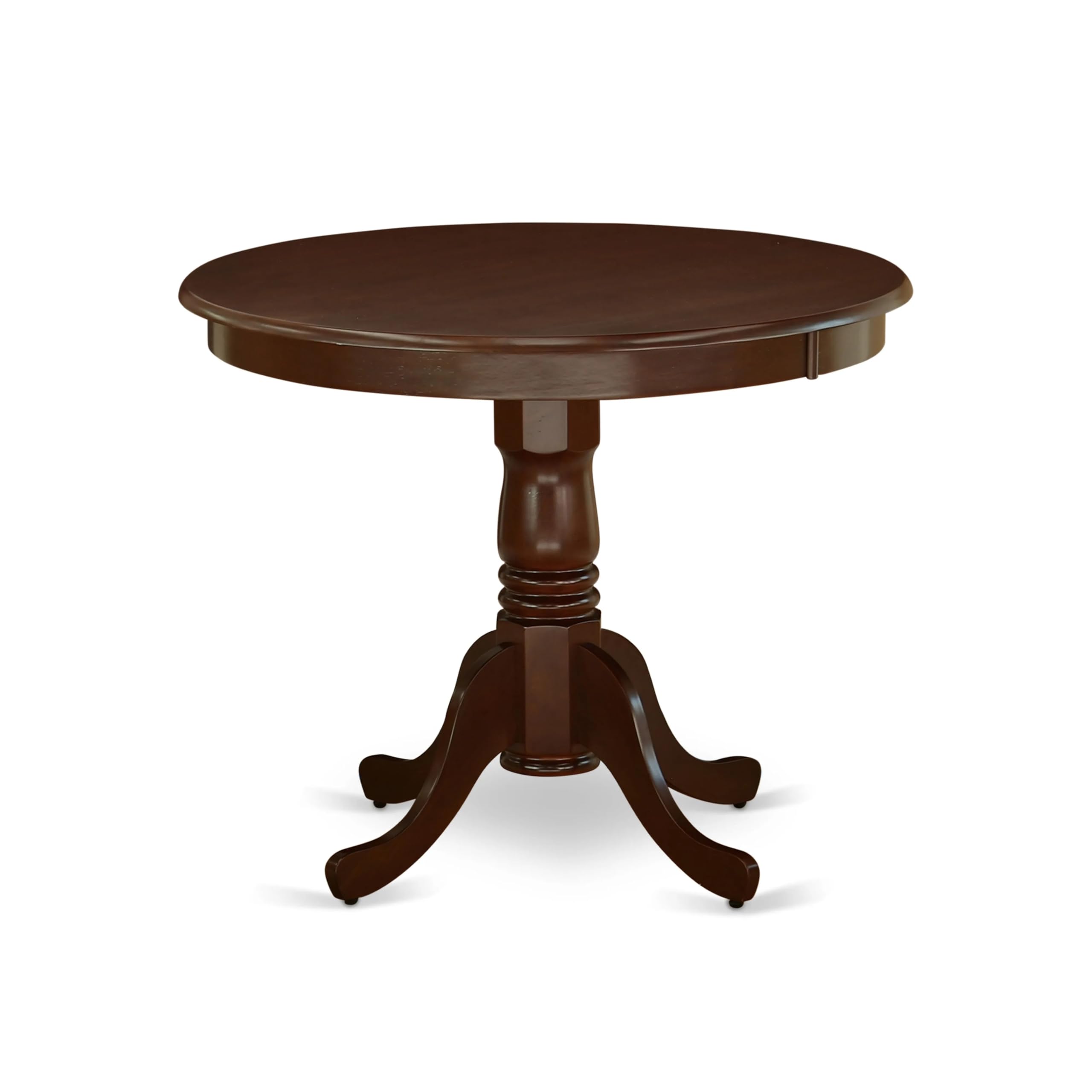 East West Furniture AMIP3-MAH-W 3-Piece Round Dining Table Set with Pedestal Base & 2 Chairs - 36x36 Inch Mahogany - Perfect for Small Kitchens, Apartments & Breakfast Nooks