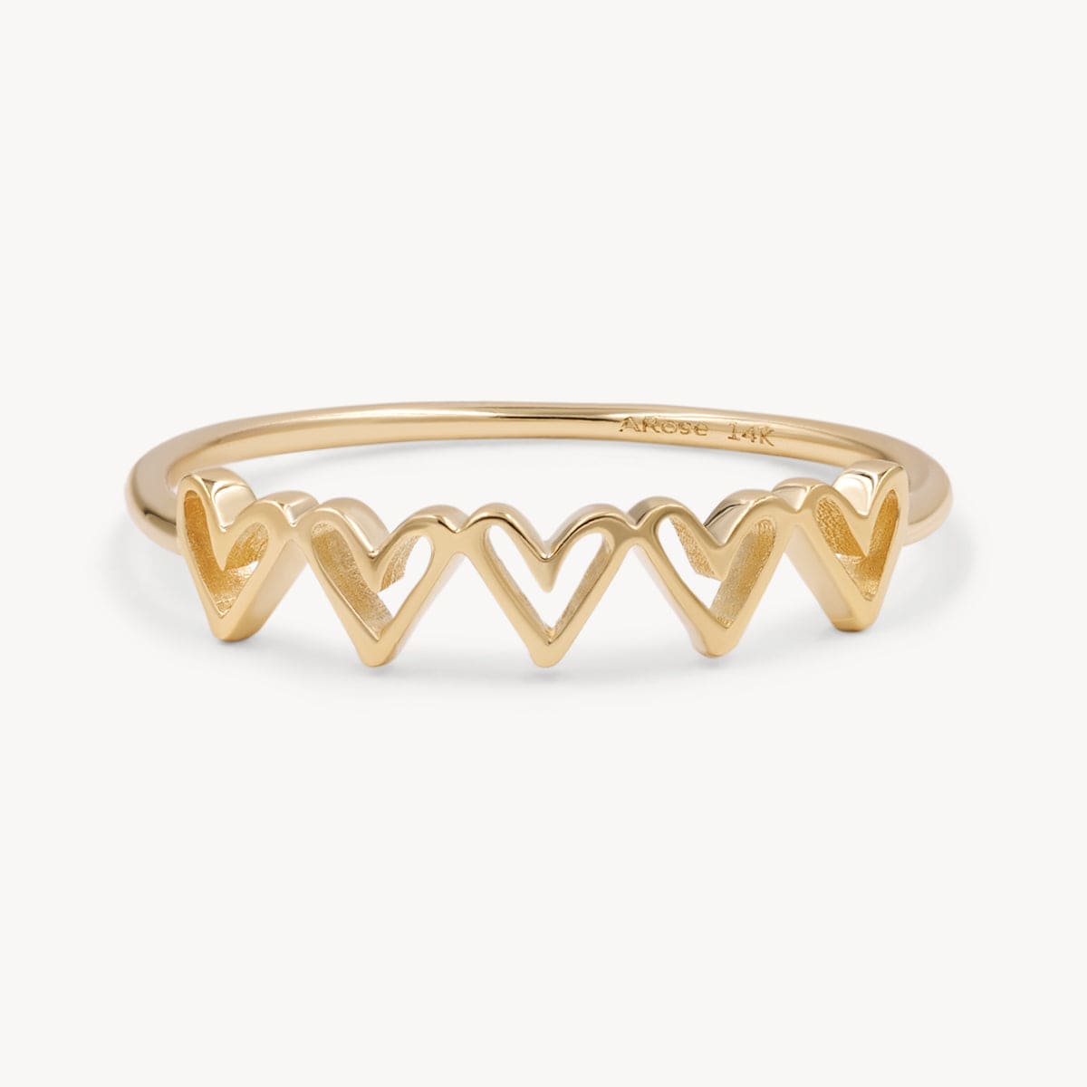 Five Hearts Ring - Elegant Stackable Rings for Women, Perfect for Valentine's Day Gifts & Anniversary Jewelry | Ideal for Romantic Dates, Proposals, and Special Occasions