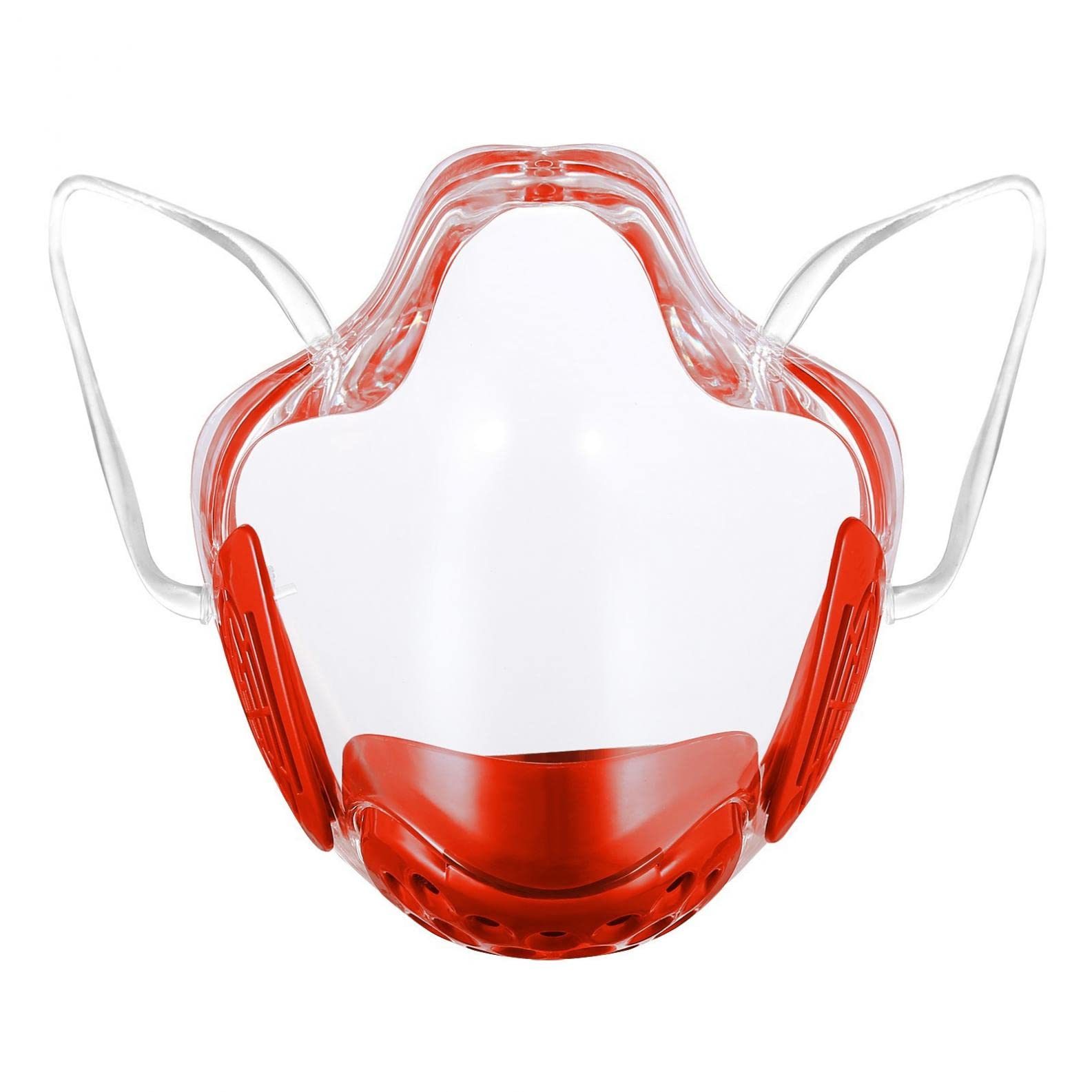 Anti-Fog Clear Face Shield with Double Breathable Vents - Reusable Protective Visor for Work, School & Outdoor Activities (Red)