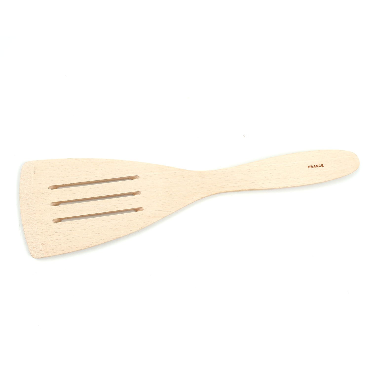 Beechwood Slotted Spatula - 11.75 Inch Flat Wooden Cooking Turner for Flipping Pancakes, Burgers & Eggs - Ideal for Non-Stick Pans & Grilling