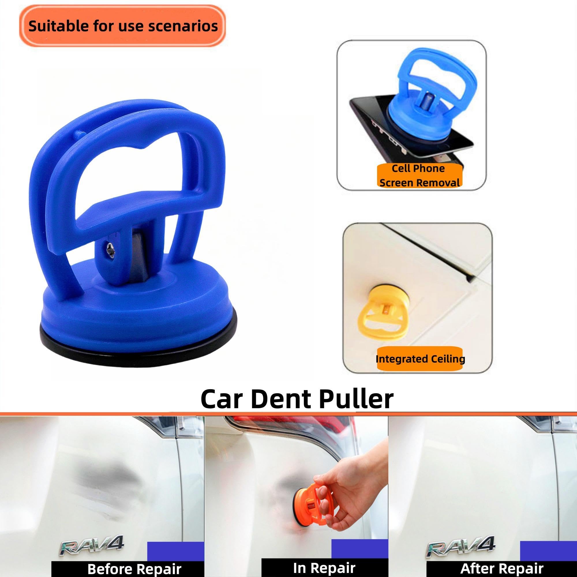 2 Pack Car Dent Puller Kit - Powerful Suction Cup Dent Remover & Paintless Dent Repair Tool for Cars, Glass, Tiles & Mirrors | Auto Body Dent Removal, DIY Car Repair & Home Improvement Solution
