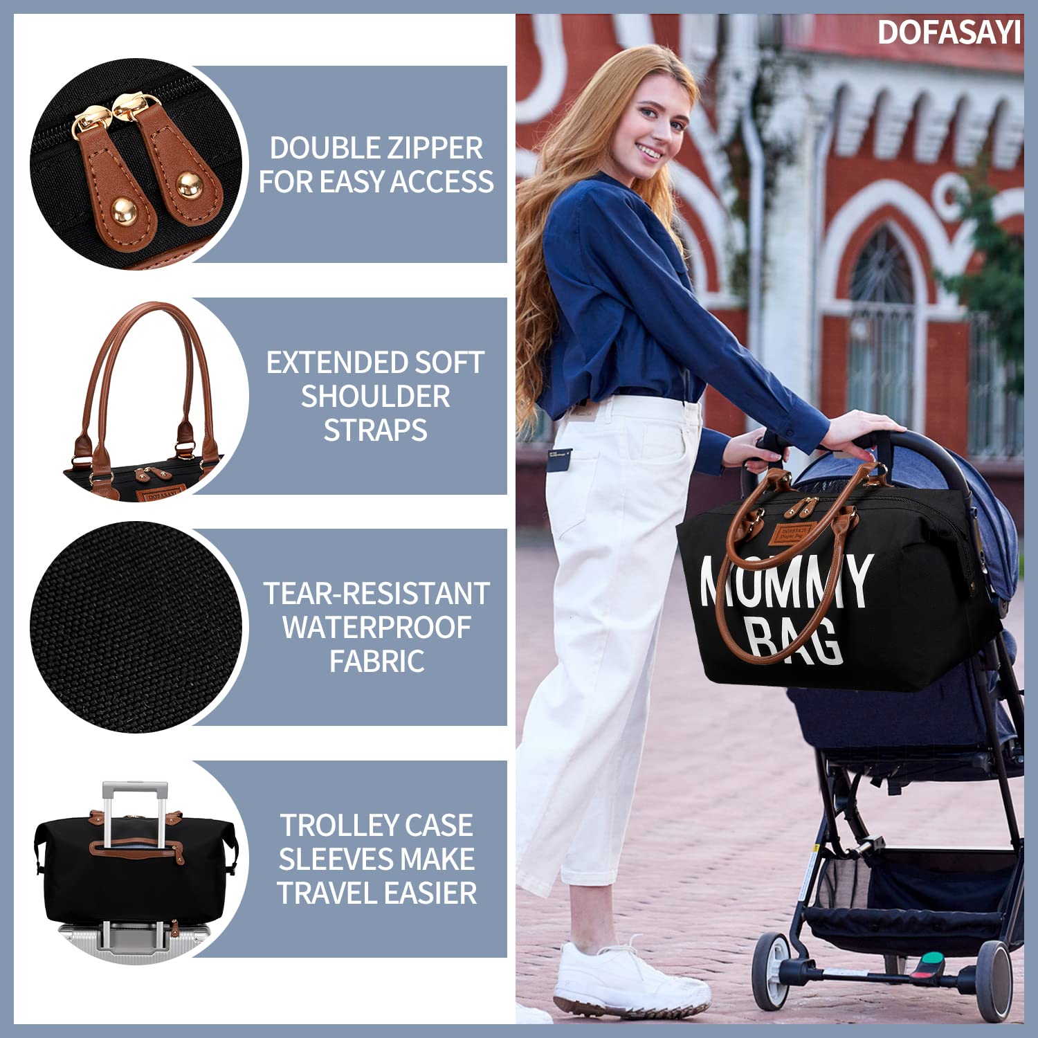 DOFASAYI Waterproof Leather Diaper Backpack with Changing Pad - Multifunctional Baby Bag for Moms & Dads - Perfect for Travel, Outings & Daily Parenting Needs