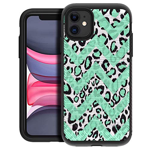Blue Leopard Chevron