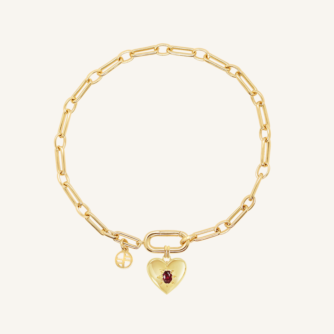 Elegant Rouge Heart Link Bracelet for Women - Romantic Valentine's Day Gift, Anniversary Jewelry - Perfect for Date Nights & Special Occasions