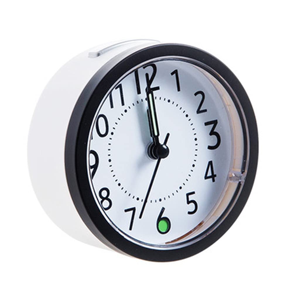 **Silent Analog Alarm Clock - Battery Operated, Non-Ticking, Luminous Nightlight Design with Snooze - Perfect for Bedroom, Office & Travel (Black/White) - Ideal for Nighttime Use, Gentle Wake-Ups & Home Décor**