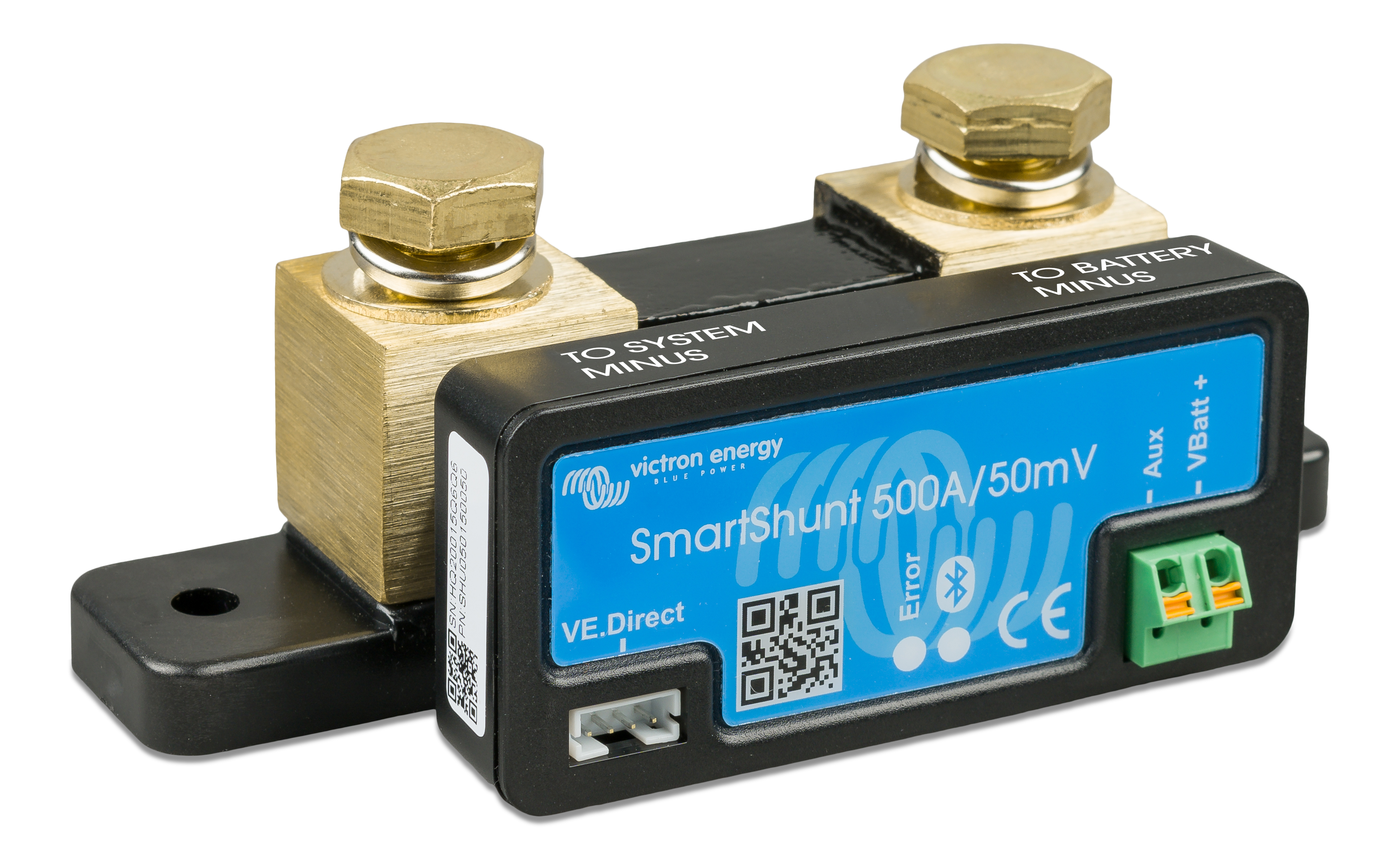 Victron Energy SmartShunt 500A/50mV Battery Monitor - Bluetooth Battery Shunt for RVs, Boats & Solar Systems | Accurate Battery Monitoring for Lithium, AGM & Lead-Acid Batteries | Perfect for Marine, Off-Grid & Mobile Power Applications