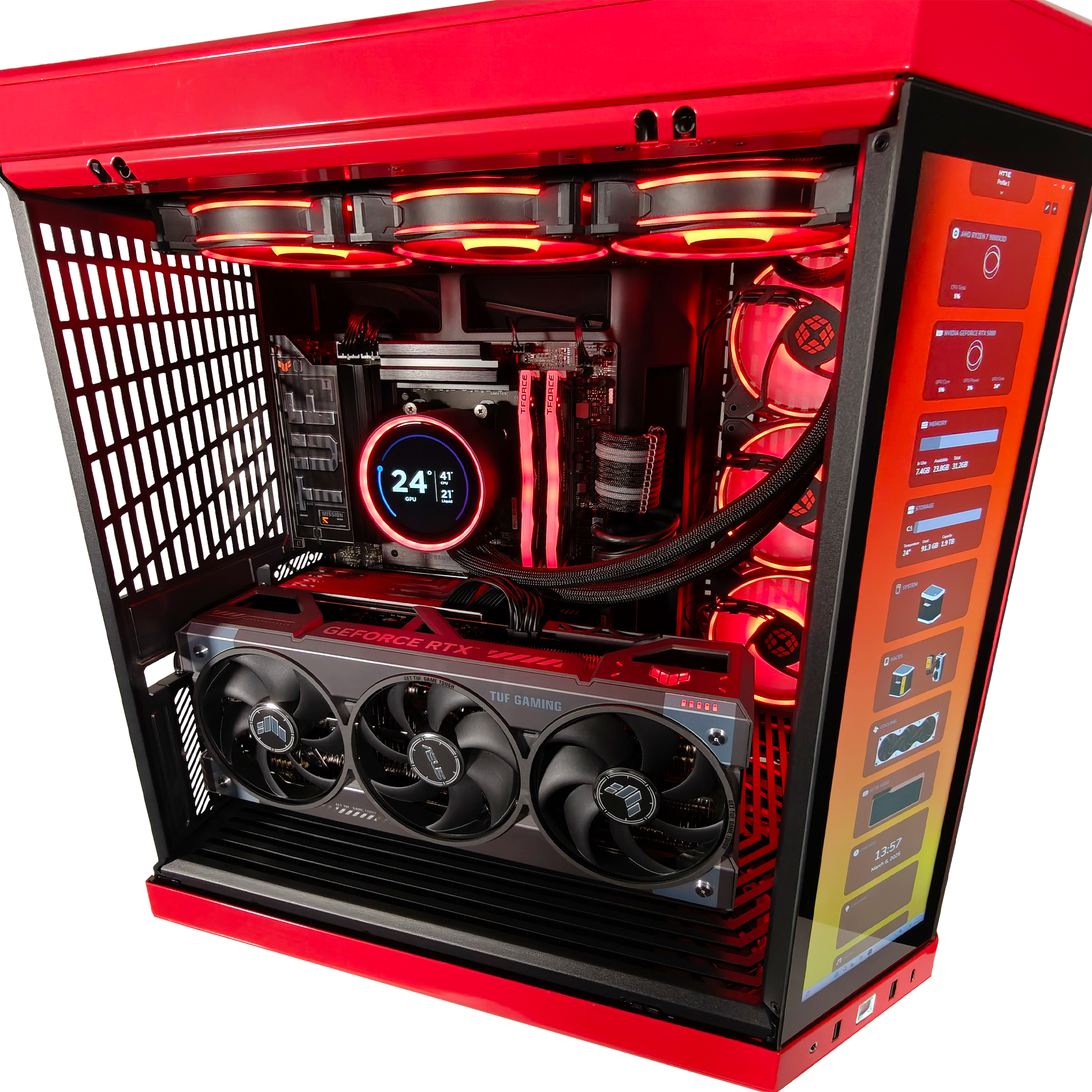 Y70 Red Eye Ultimate X3D Gaming PC - AMD Ryzen Processor, RTX Graphics, Ready to Ship for Esports & VR Gaming