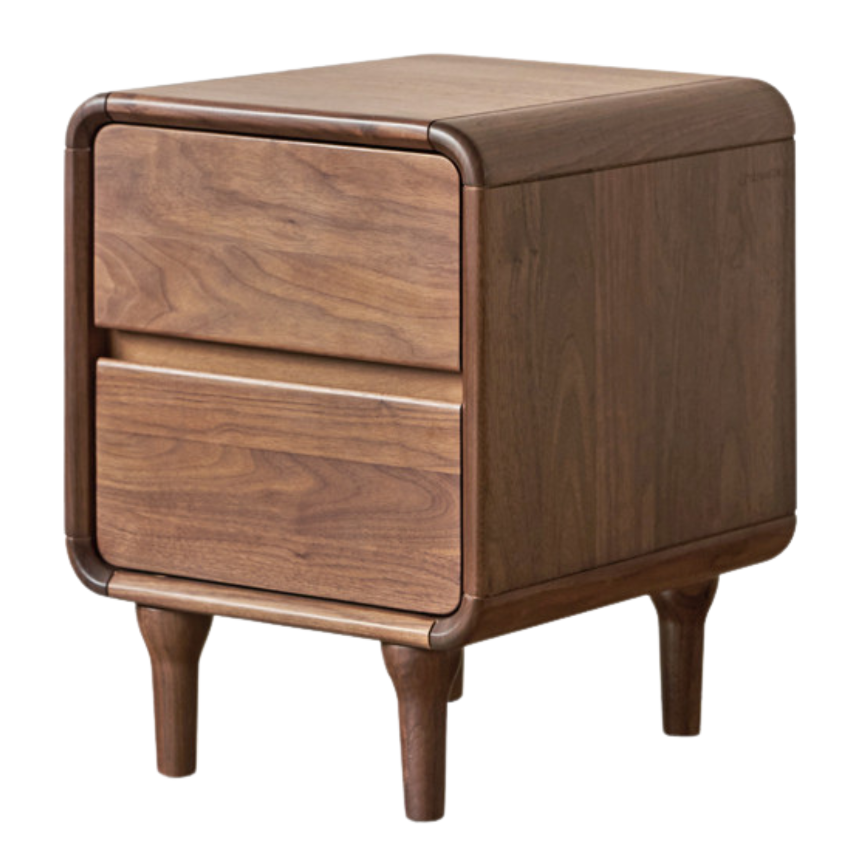 Black Walnut Solid Wood Minimalist Nightstand - Modern Bedside Table with Drawer for Bedroom, Living Room & Office - Durable & Stylish Storage Solution