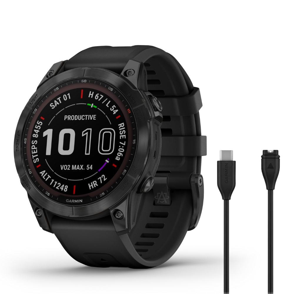Garmin Fenix 7 Sapphire Solar - Premium Solar-Powered GPS Smartwatch with Advanced Health Monitoring for Outdoor & Fitness Activities