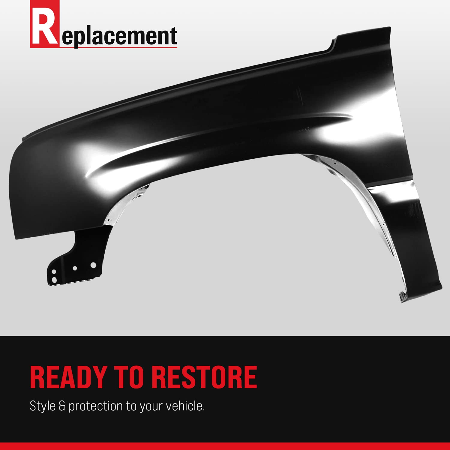 Evan Fischer Front Driver Side Fender Replacement for 1987-1995 Jeep Wrangler YJ | CH1240126 | Perfect for Off-Roading & Restoration Projects