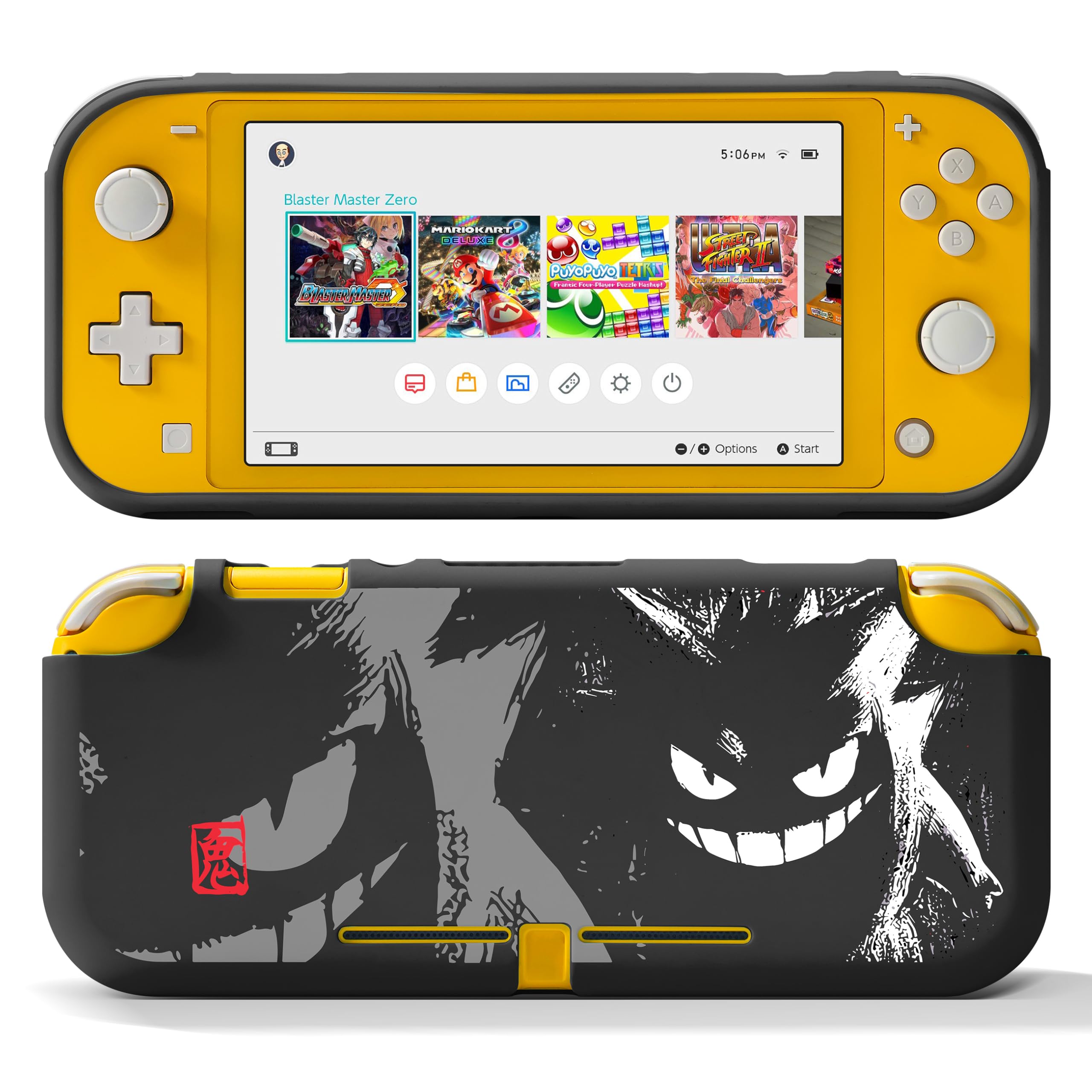Xcitifun Soft TPU Protective Case for Nintendo Switch Lite - Cute Kawaii Cartoon Character Design for Girls, Boys & Kids | Durable Shockproof Cover Compatible with Switch Lite | Perfect for Gaming, Travel & Daily Protection (Black Comics Style)