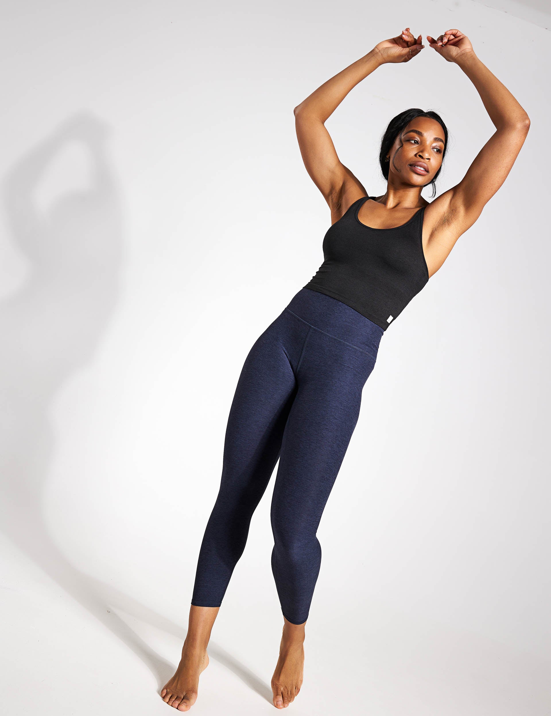 Clean Elevation High-Waisted Yoga Leggings for Women - Midnight Heather - Perfect for Yoga, Gym, Running & Everyday Wear