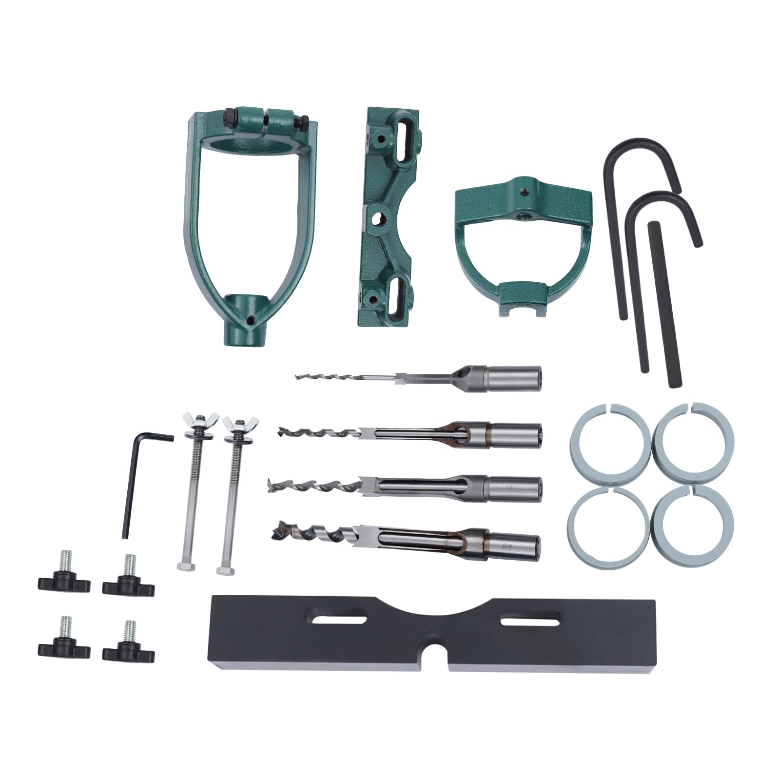 Drill Press Mortising Attachment - Square Hole Chisel Kit for Woodworking | Bench Drill Locator Set & Mortising Machine (Style B) | Perfect for Cabinet Making, Furniture Joinery & DIY Wood Projects