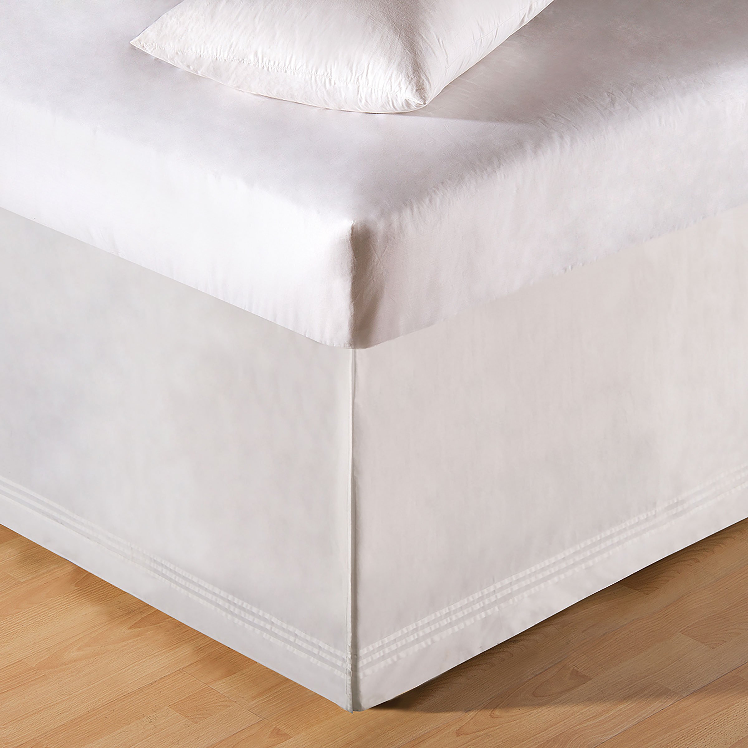 C&F Home White Tailored King Bed Skirt - Premium Fitted Dust Ruffle for King Size Beds - Perfect for Master Bedrooms & Guest Rooms