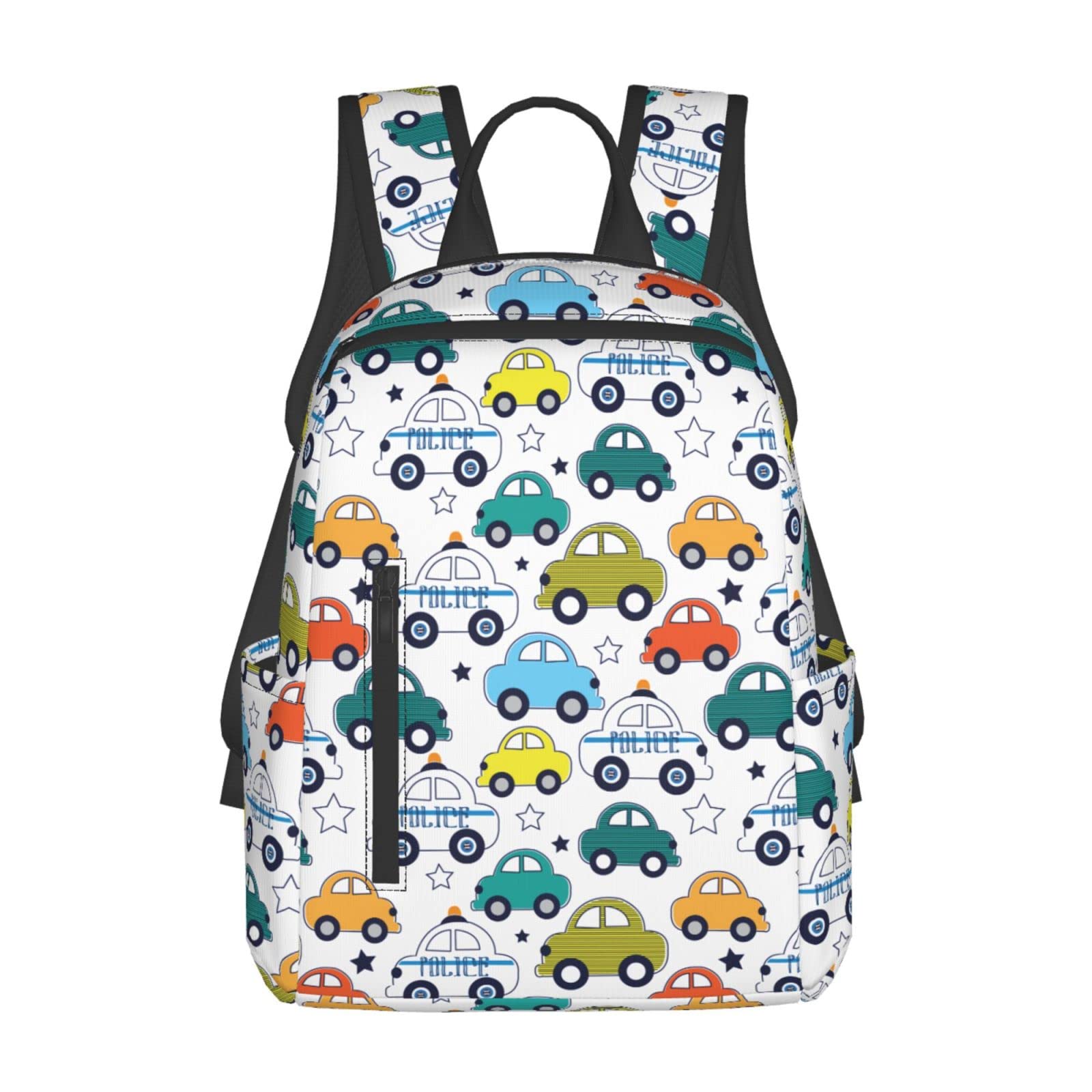 YARZVJM Toy Cars Print Backpack - Stylish Laptop Backpack for Men & Women, Lightweight Travel Daypack for Work, School & Outdoor Adventures