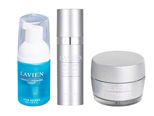 LAVIEN 3-Piece Deluxe Skincare Kit - Toner, Essence, Cream Travel Set for All Skin Types | Hydrating Trial Kit, Perfect for Travel & Daily Facial Care Routine
