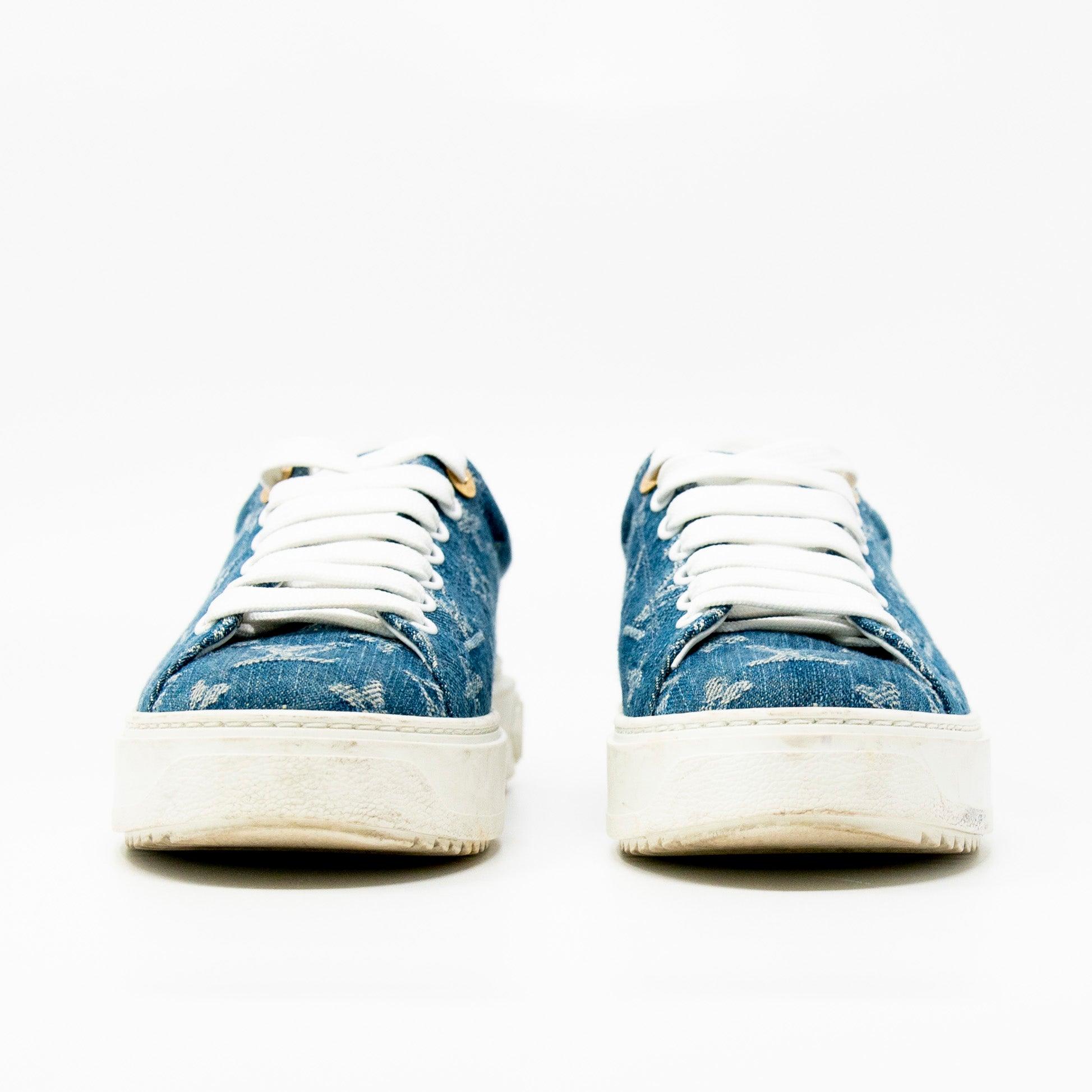 Louis Vuitton Denim Timeout Sneakers Women's Size 35.5 - Casual Luxury Fashion Shoes for Streetwear & Everyday Wear