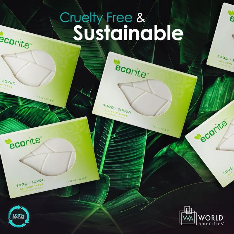 Ecorite Leaf Soap - Pack of 288 Individually Wrapped Hand Wash Bars | Eco-Friendly Travel Soap for Camping, Hotels, Offices & Public Restrooms