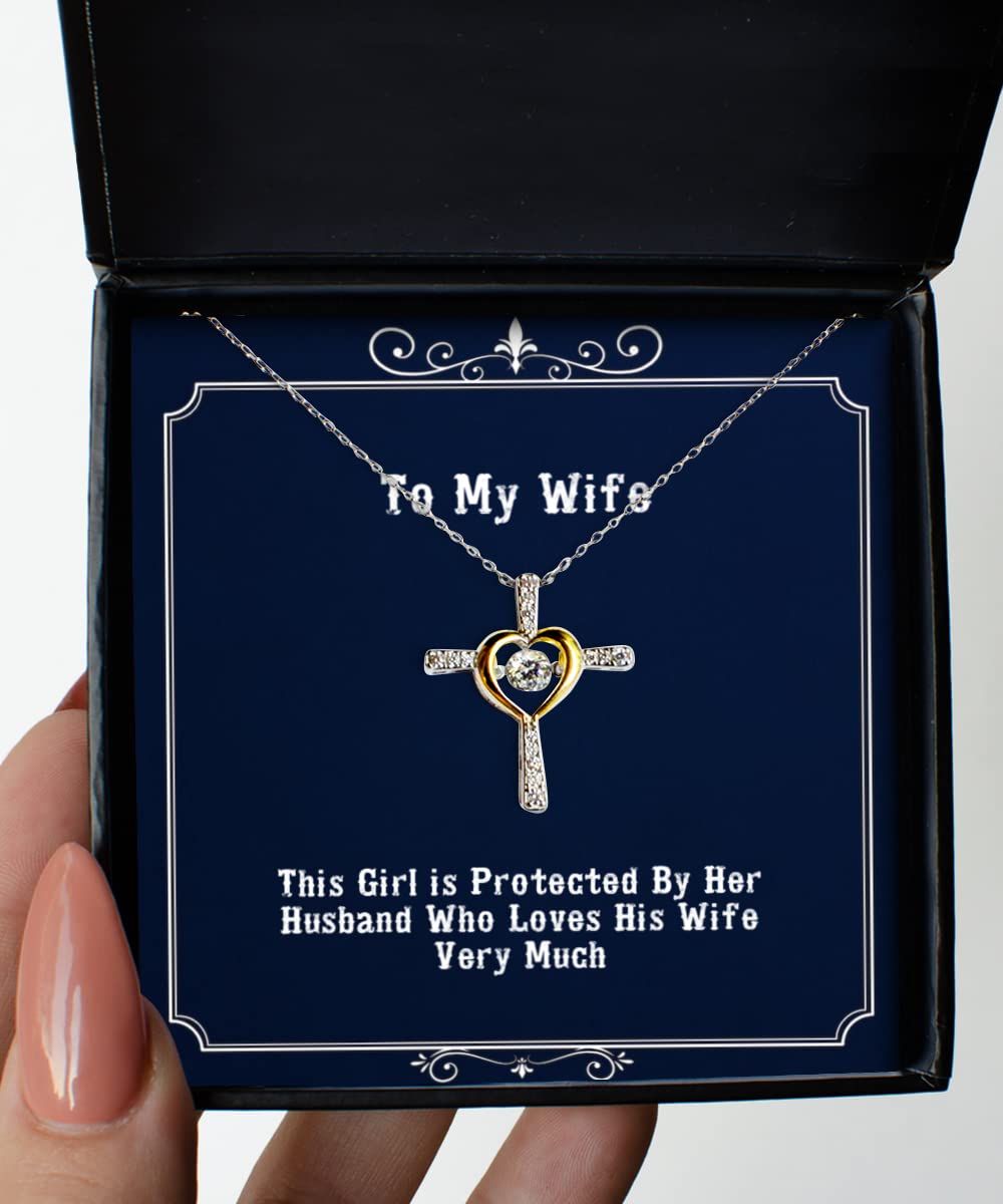 Brilliant Wife Cross Necklace - Unique Valentine's Gift for Her