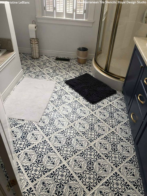 Mediterranean Tile Stencil Set for DIY Home Decor - Reusable Painting Templates for Walls, Floors, and Furniture - Perfect for Kitchen Backsplash, Bathroom, and Outdoor Projects
