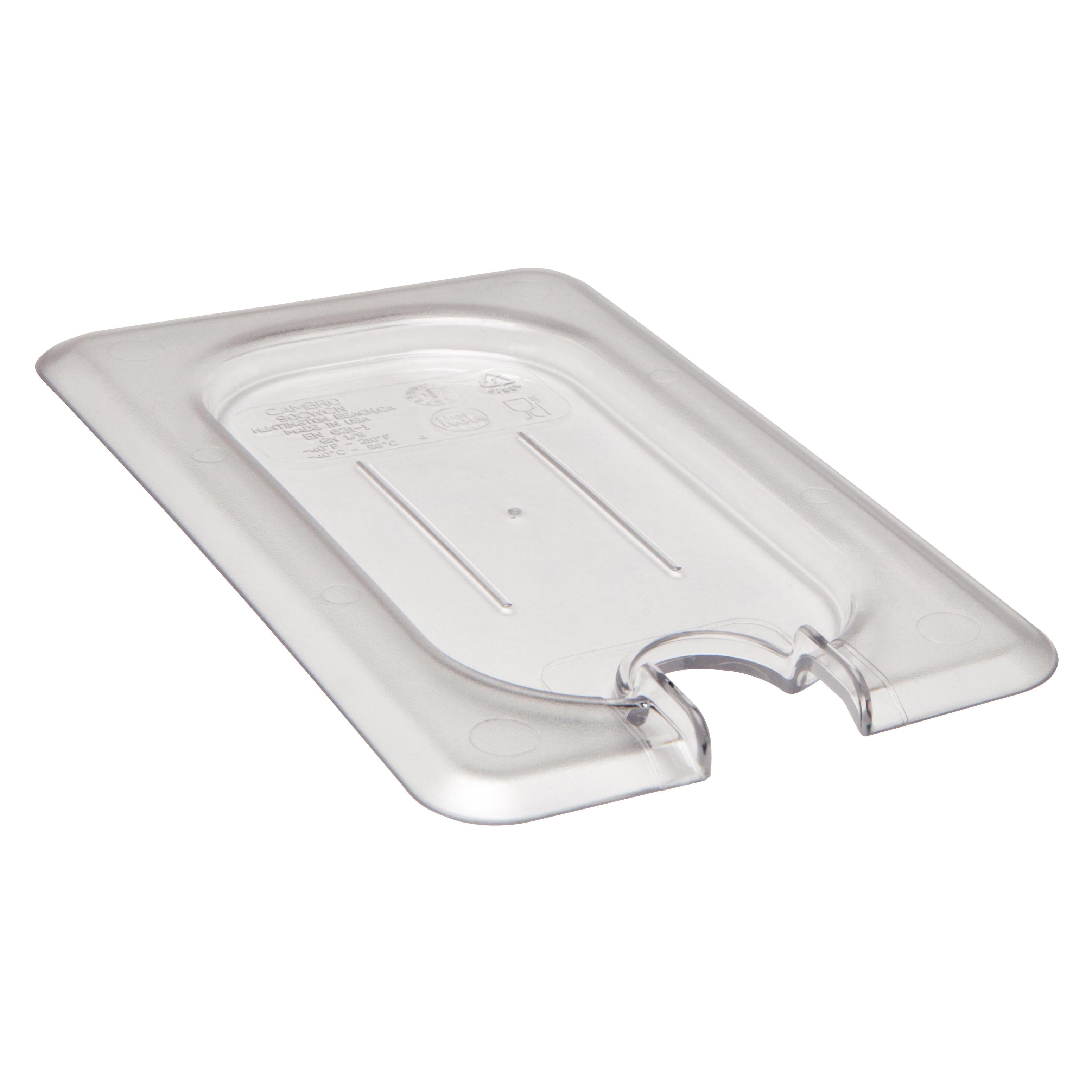 Cambro 90CWCN135 1/9 Size Clear Notched Food Pan Cover - Durable Plastic Lid for Commercial Food Storage, Catering & Buffet Service - Perfect for Restaurants, Cafeterias & Food Prep
