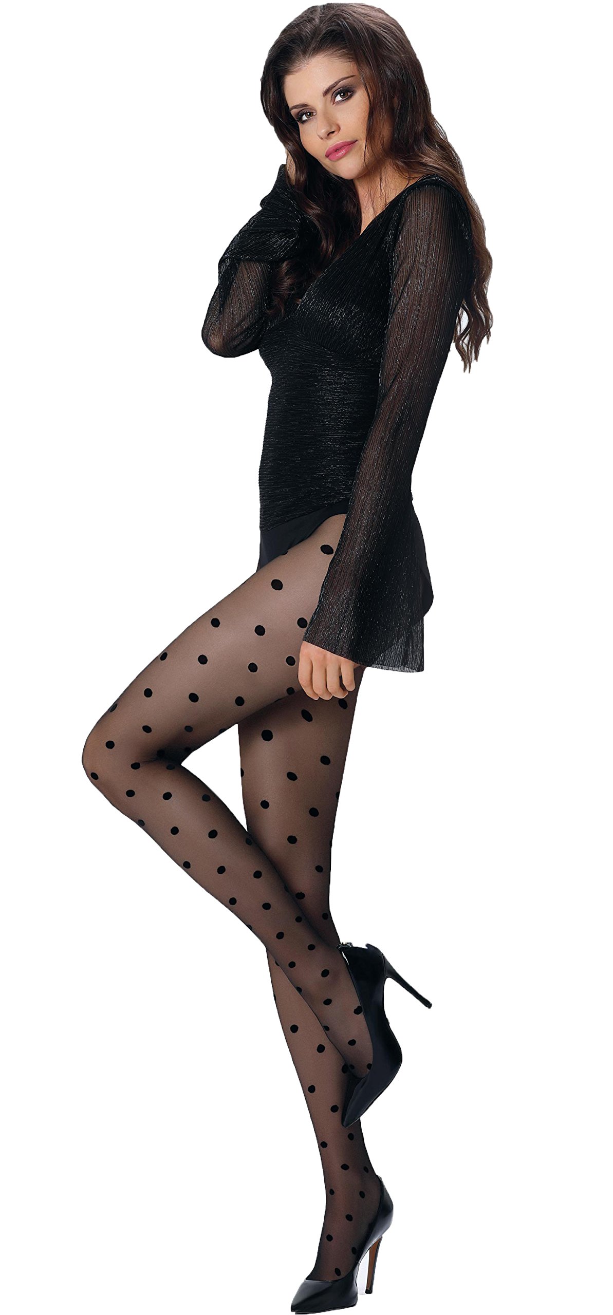 Sexy Polka Dot Pattern Tights for Women - Fashionable Rose Design Tights for Daily Wear, Date Night & Special Occasions