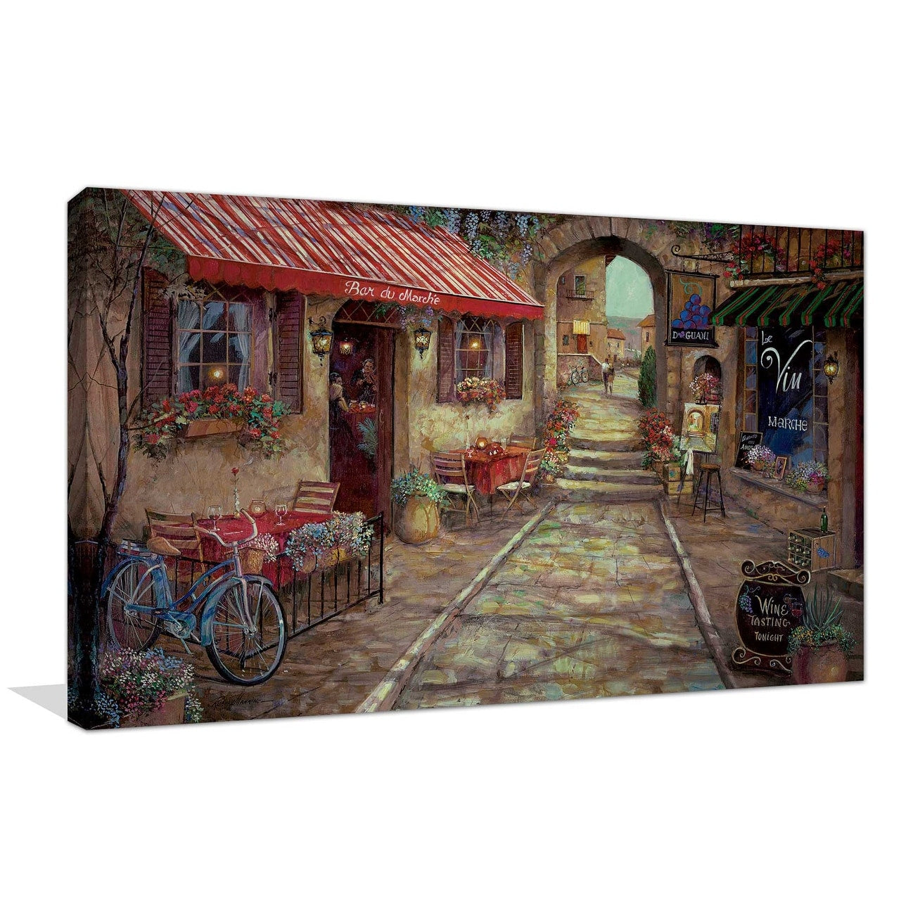 Bar du Marche by Ruane Manning - Premium Canvas Art Print for Home & Office Decor - Perfect for Living Room, Bedroom, or Gallery Wall Display