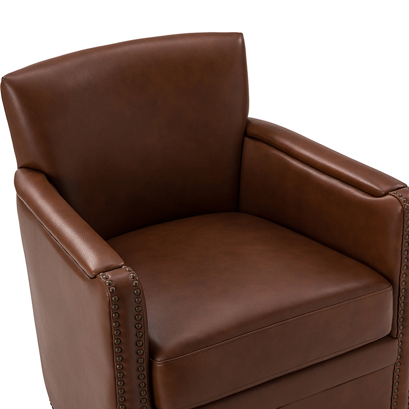 Gloria Genuine Leather Swivel Chair - 360° Rotating Office Chair with Adjustable Height for Home & Office Workspace - Perfect for Conference Rooms, Study Desks and Executive Offices