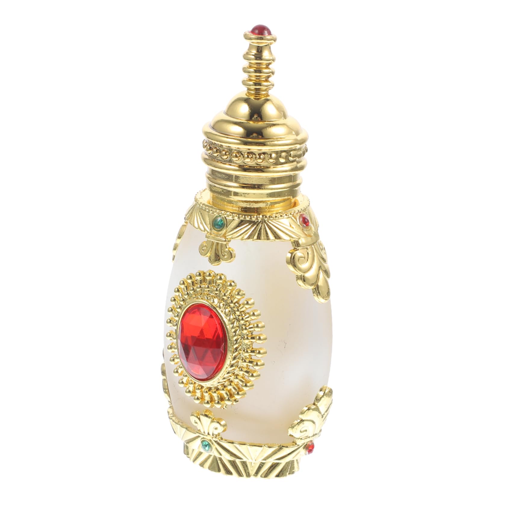 Exotic Middle Eastern Perfume Bottles - Empty Glass Aromatherapy Cologne Bottles with Stone Design, Travel-Sized Hair Oil & Spray Applicator - Perfect for Home Fragrance, Gift Giving & Travel Essentials