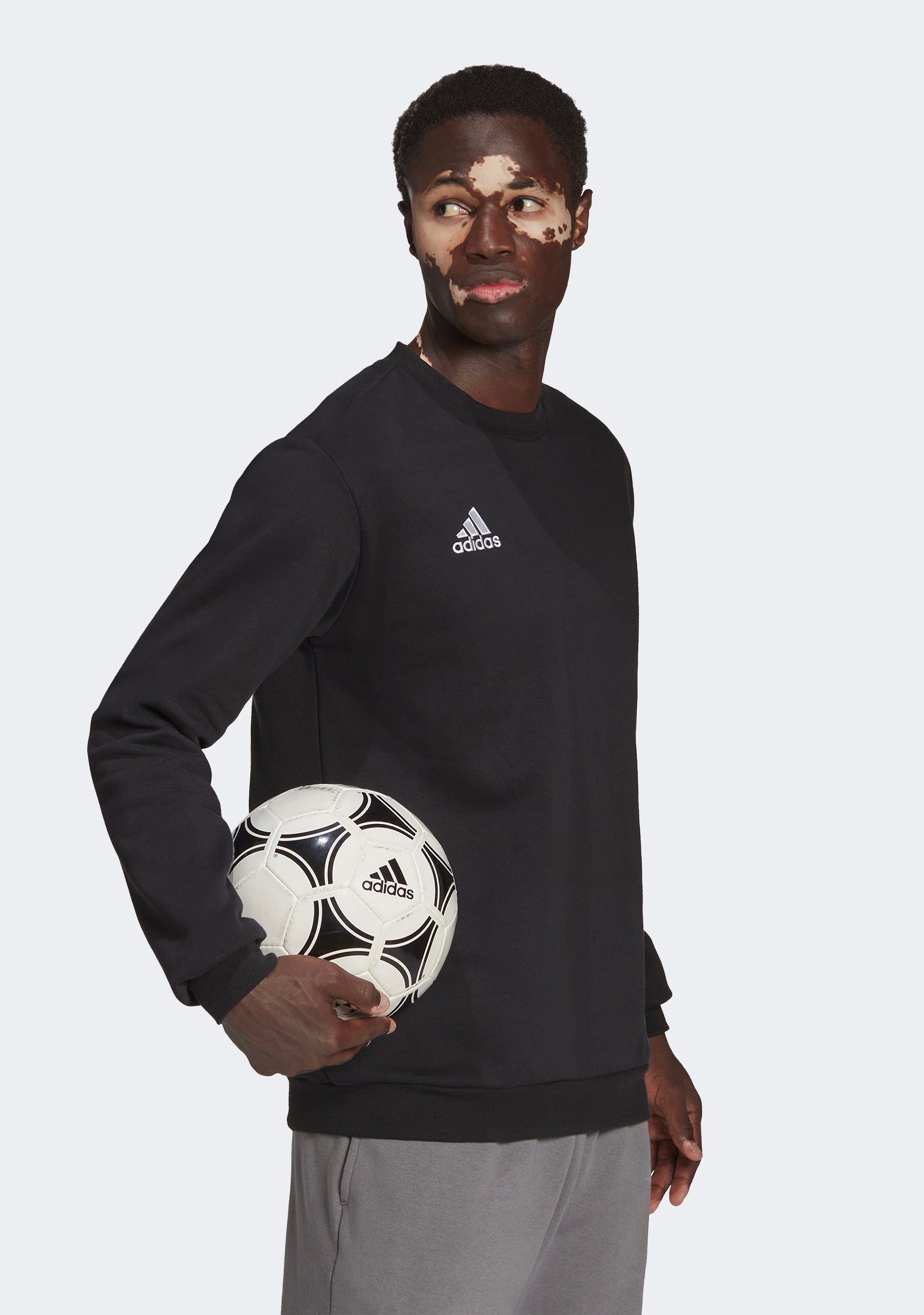Adidas Men's Entrada 22 Hooded Sweatshirt - Lightweight Fleece Pullover for Running, Gym & Casual Wear