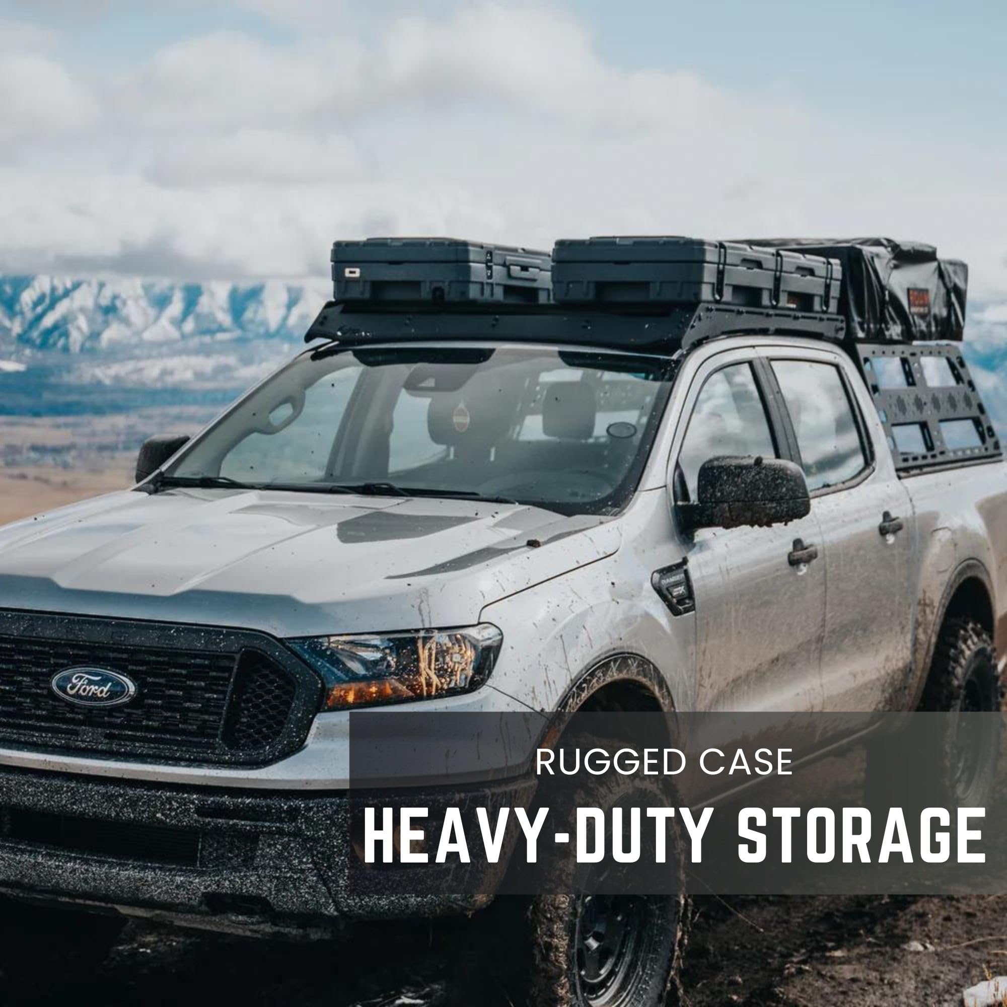 ROAM Rugged Cargo Box - Heavy Duty Waterproof Roof Top Storage Case with Lock | Camping Gear Organizer & Truck Bed Storage Bin | Perfect for Off-Road Travel, Overlanding Adventures & Outdoor Equipment Storage