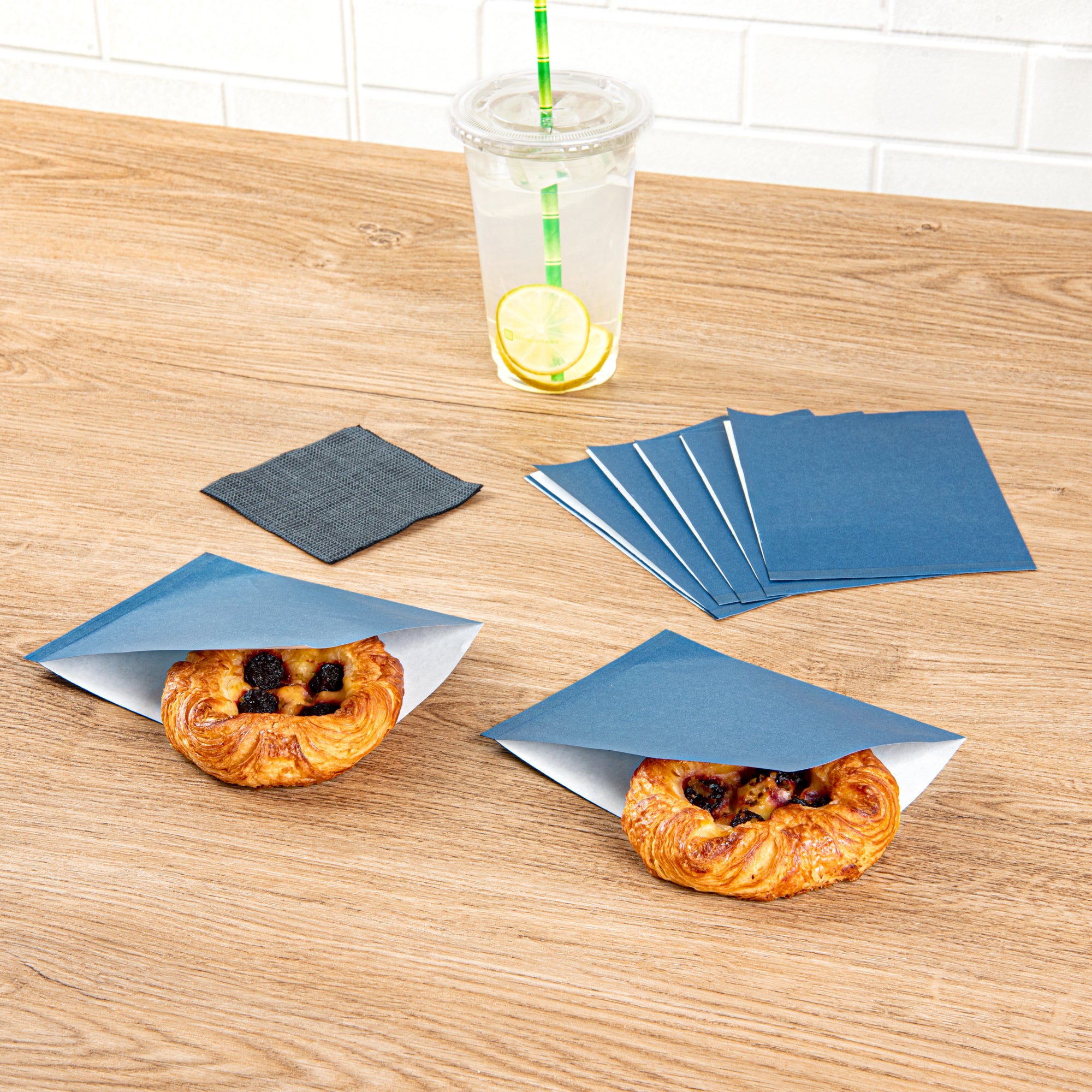 Midnight Blue Greaseproof Paper Bags - Small Double Open Food Bags (6.25