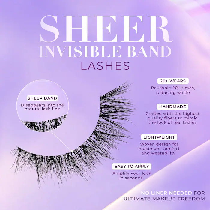 Reusable Invisible Band False Eyelashes by Lilly Lashes - Natural & Comfortable for Daily Wear & Special Occasions