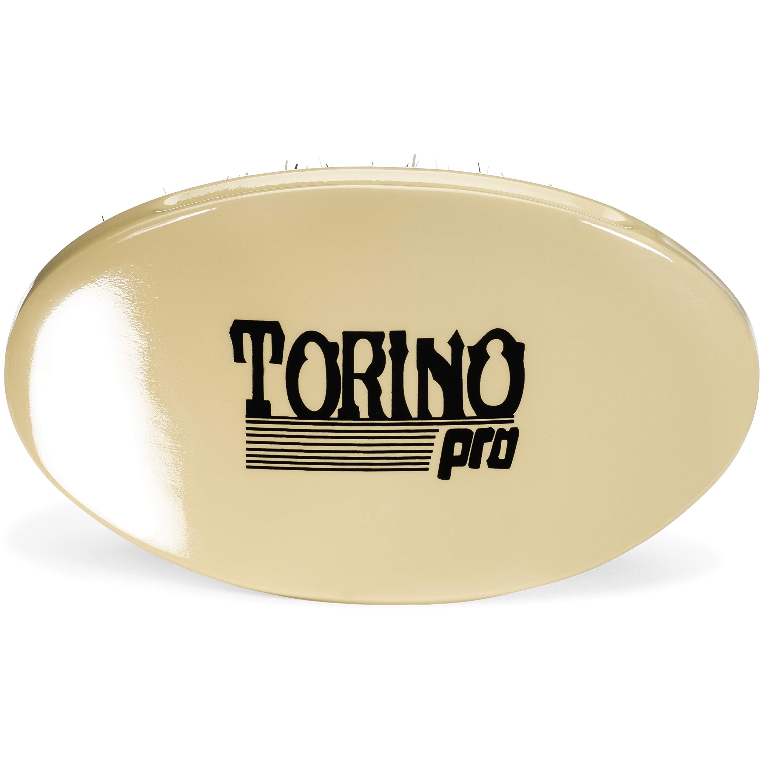 Brush King Torino Pro Wave Brush #1510 - Curved Hard Palm Military 360 Waves Brush for Men - Perfect for Wave Training, Hairstyling & Grooming