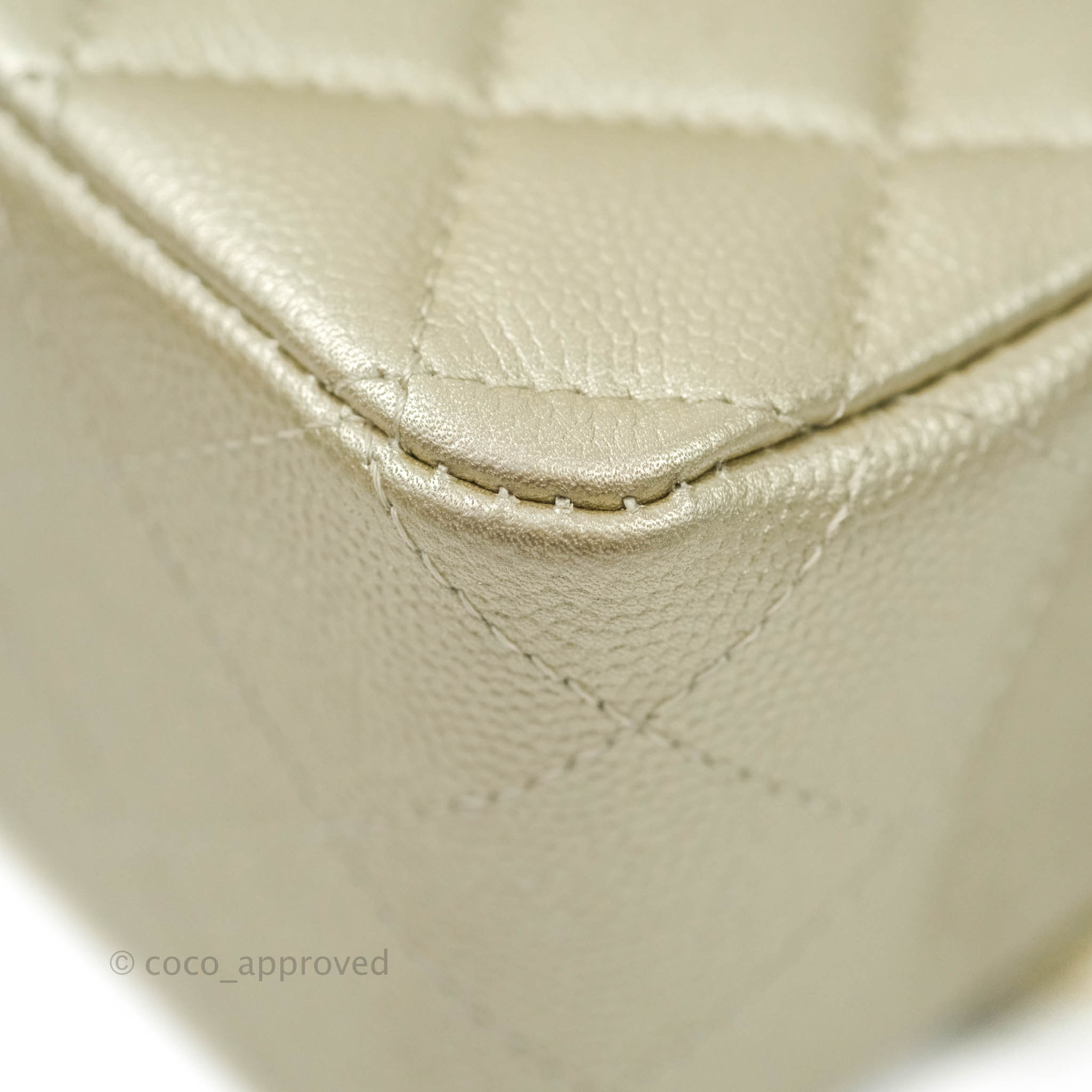 Chanel Classic Medium Double Flap Bag in Light Gold Caviar Leather with Gold Hardware | Luxury Designer Handbag for Women | Perfect for Work, Evening Events & Special Occasions