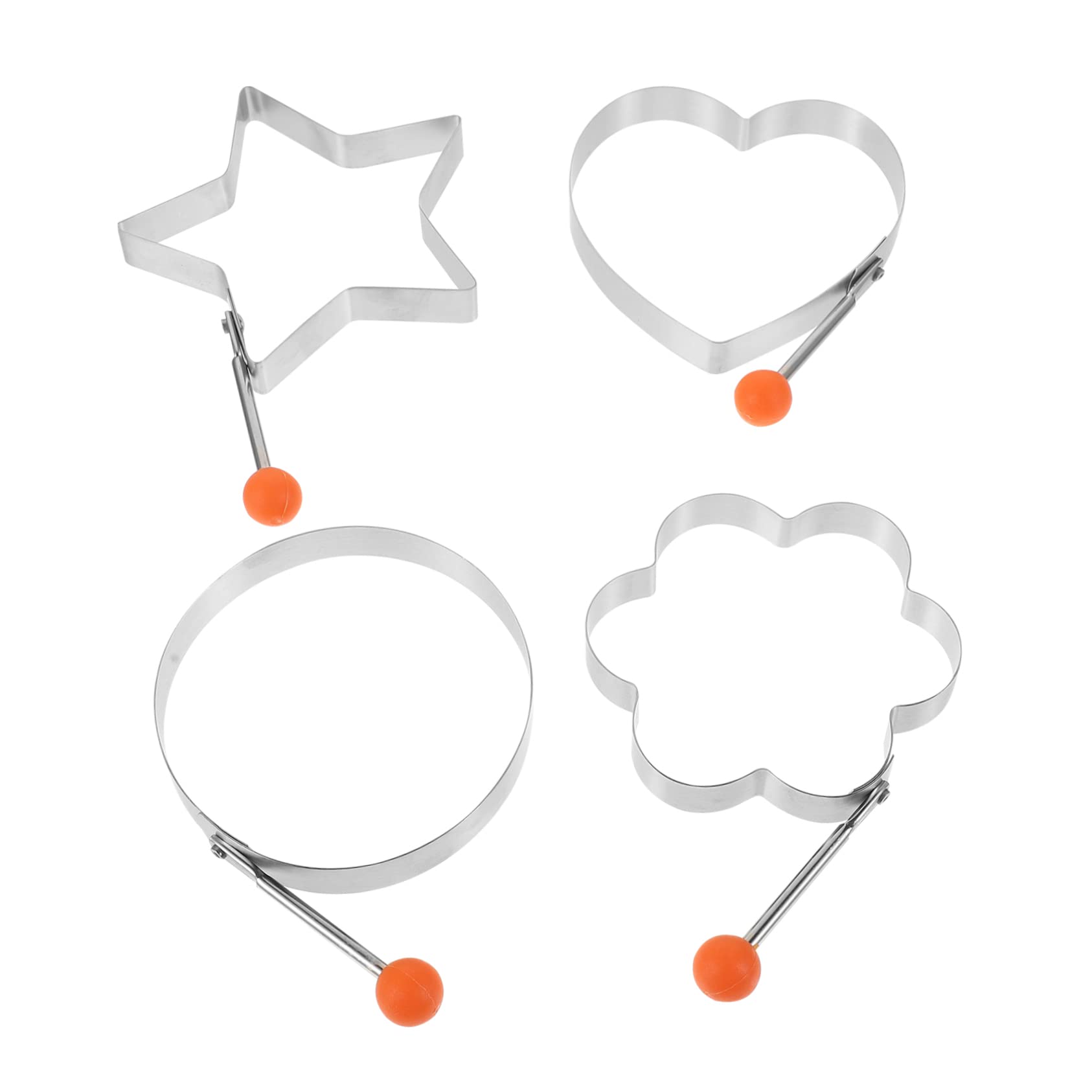 FOMIYES 4-Piece Stainless Steel Egg Ring Mold Set - Heart Shaped Egg Maker for Perfect Fried Eggs, Pancakes & Resin Crafts | Ideal for Breakfast, Baking & DIY Projects