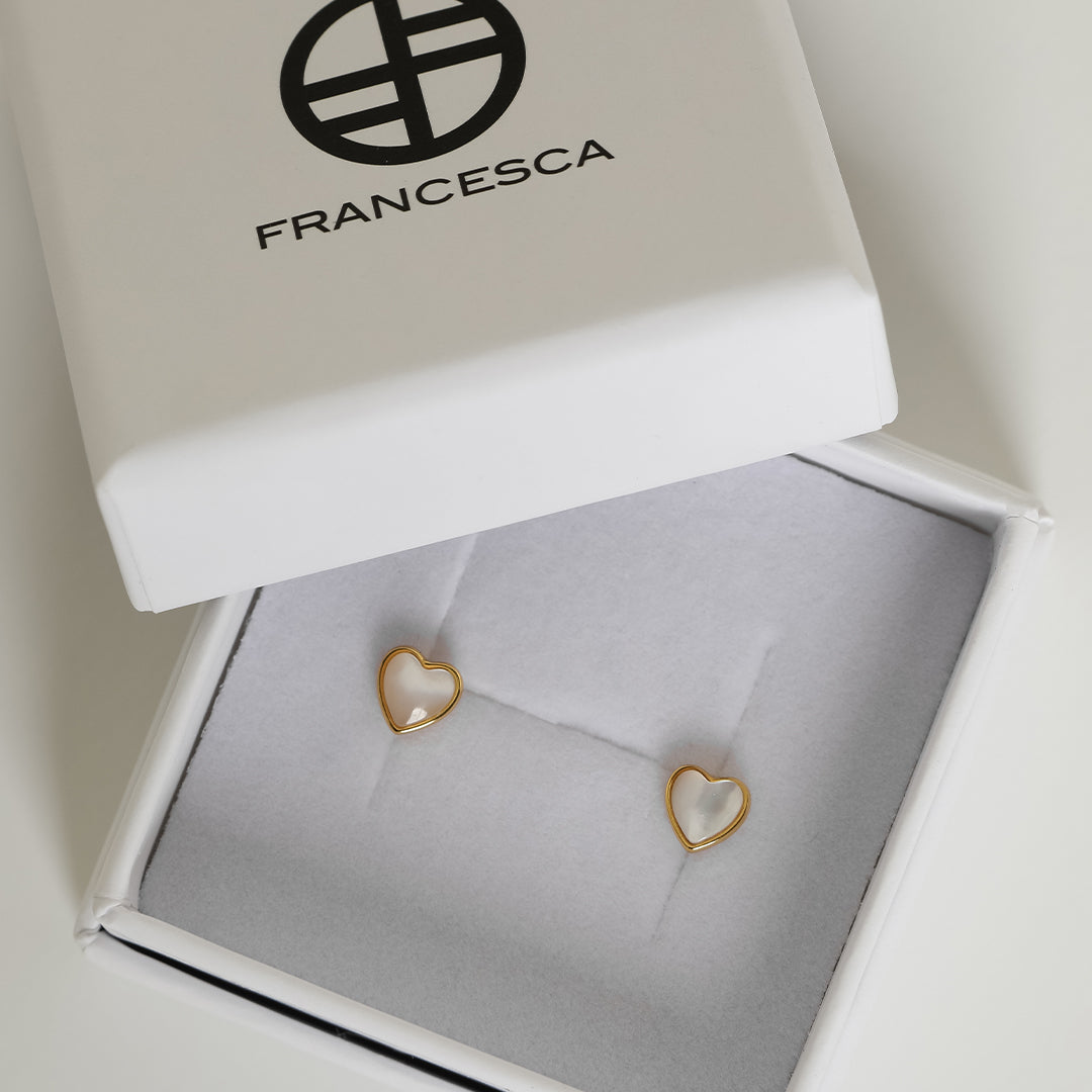 Devote Heart Stud Earrings - Dainty Gold Plated Stainless Steel Earrings for Women - Perfect for Everyday Wear, Date Nights & Gifting