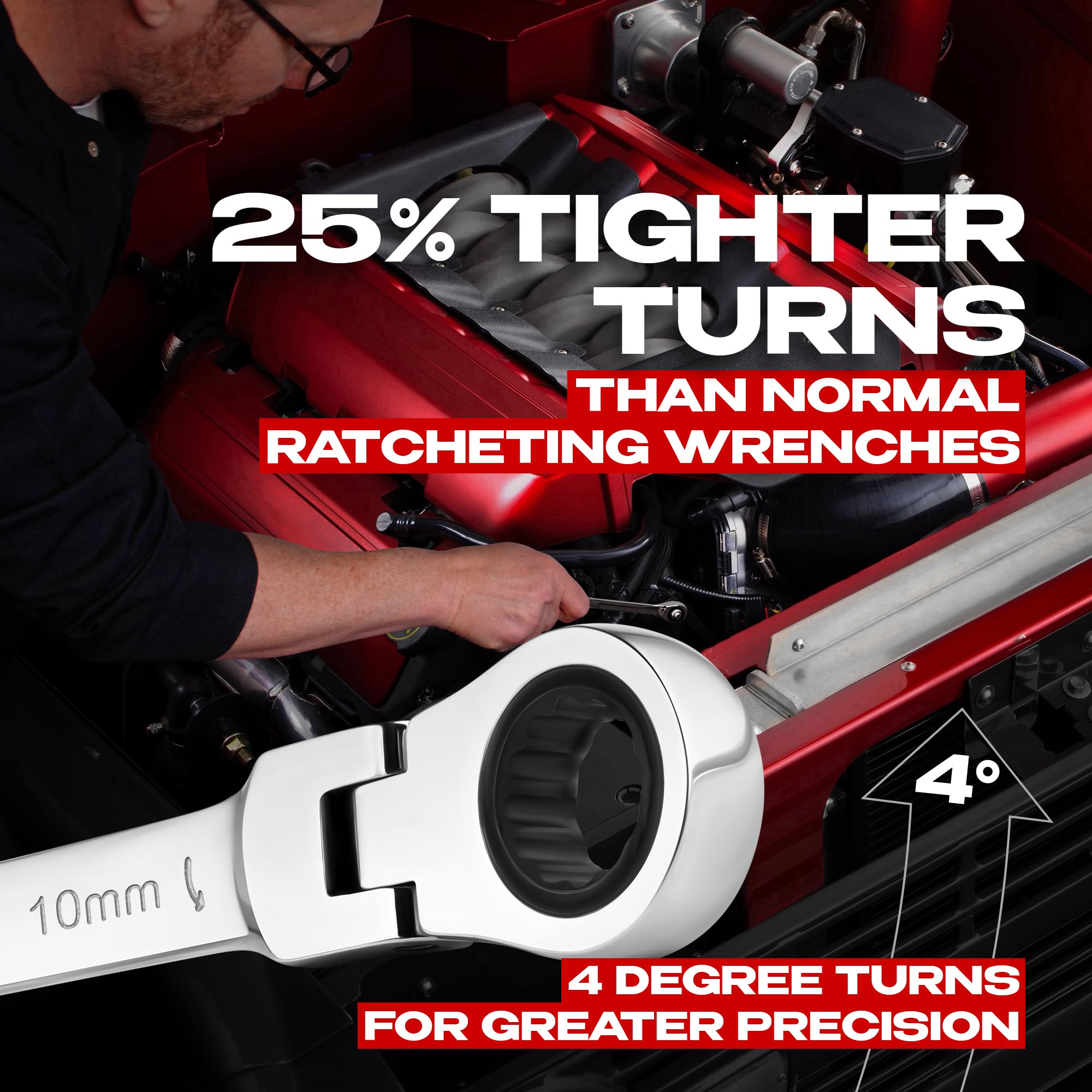 Jaeger 16-Piece MM/Metric Flex Head Ratcheting Combination Wrench Set with Locking Rack - Professional Metric Flex Head Master Set with Flexible Ratchet Speed Wrenches & Storage Case | Ideal for Automotive Repair, Machinery Maintenance & DIY Projects