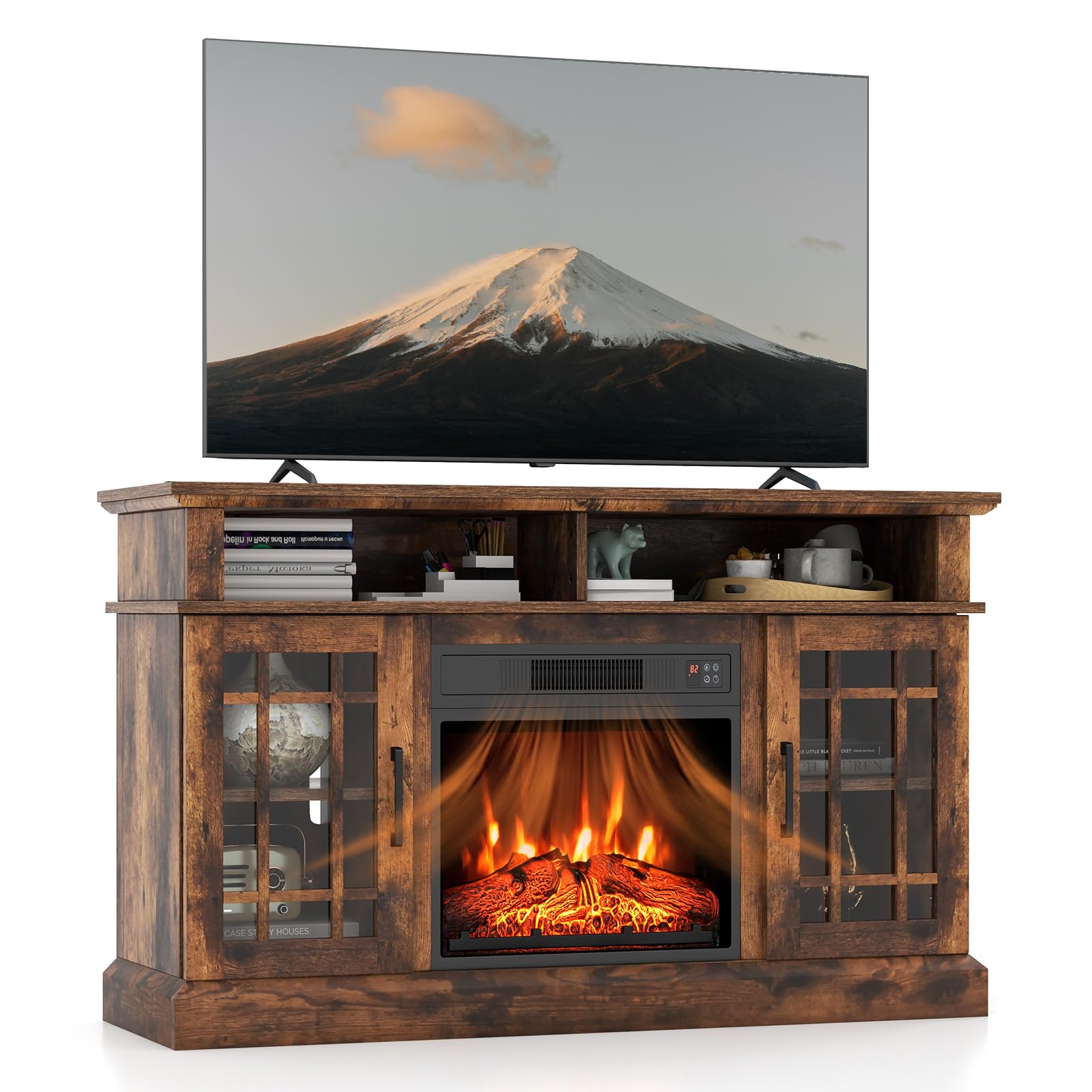 Modern Fireplace TV Stand for 55 Inch TVs - 48